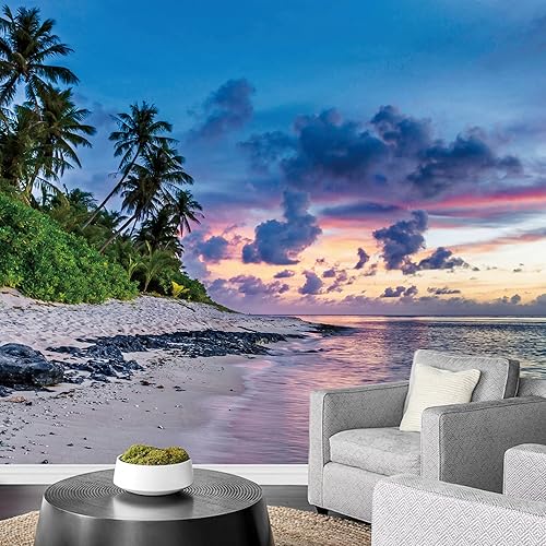 Miniatura 8 de SIGNWIN Mural de pared con vista al mar azul y playa extraíble, autoadhesivo, decoración de pared para dormitorio, sala de estar, 66 x 96 pulgadas