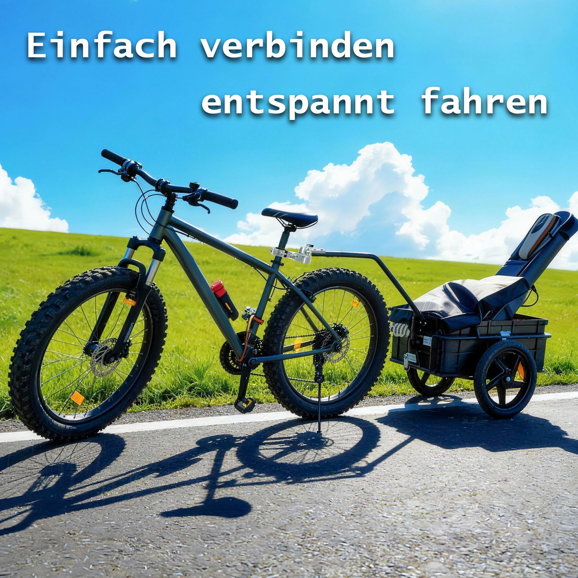 Fahrrad Anhängerkupplung, Stabile Fahrradanhänger Kupplung aus Verzinktem Stahl für Sattelstützen Ø26–33 mm, Anhängerkupplung Fahrrad für Lastenanhänger, Ideal für Transport, Einkauf, Camping