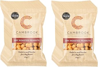 Cambrook - Dry Roasted Peanuts, 45g Bags, Pack of 24