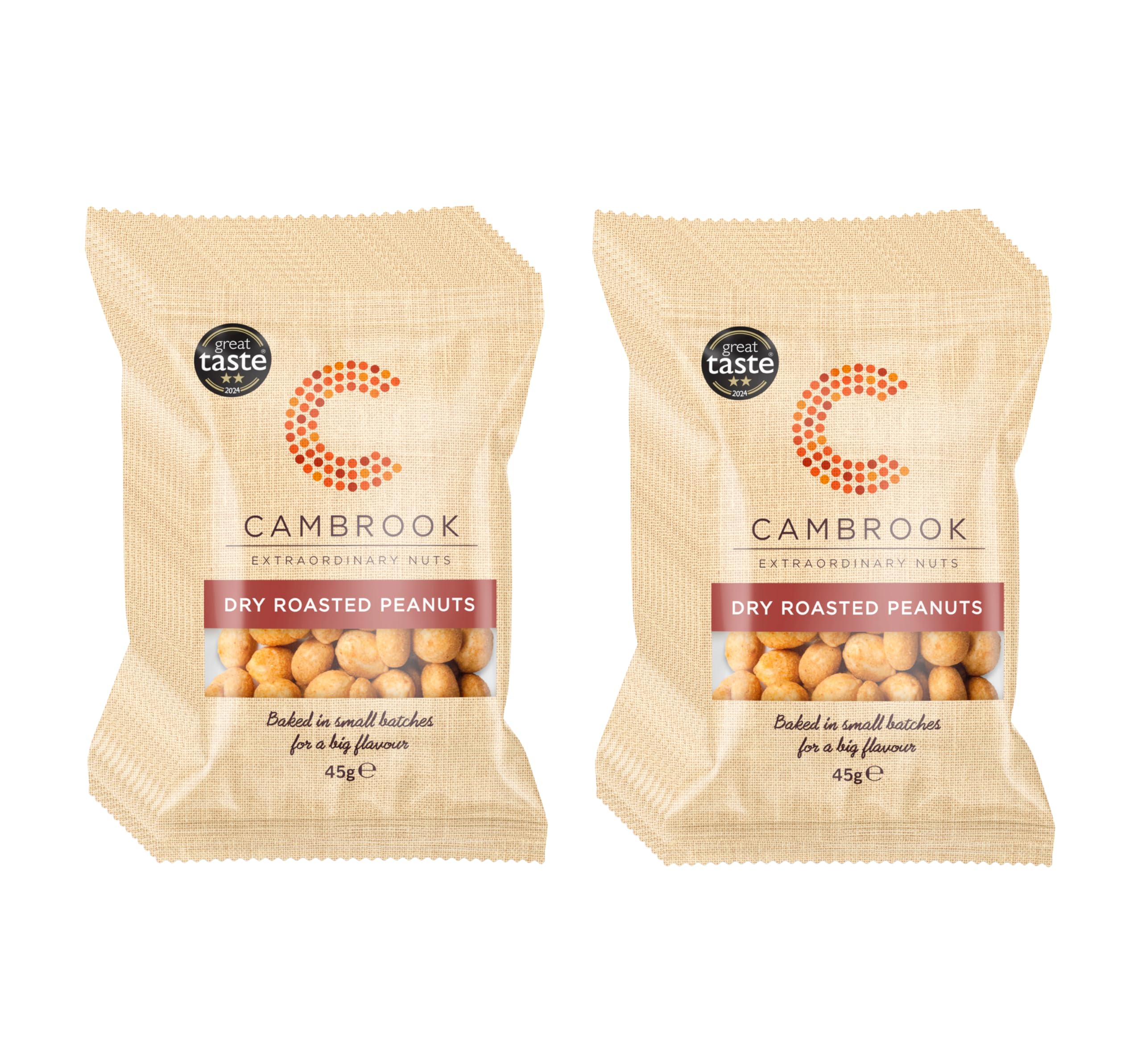 Cambrook - Dry Roasted Peanuts, 45g Bags, Pack of 24
