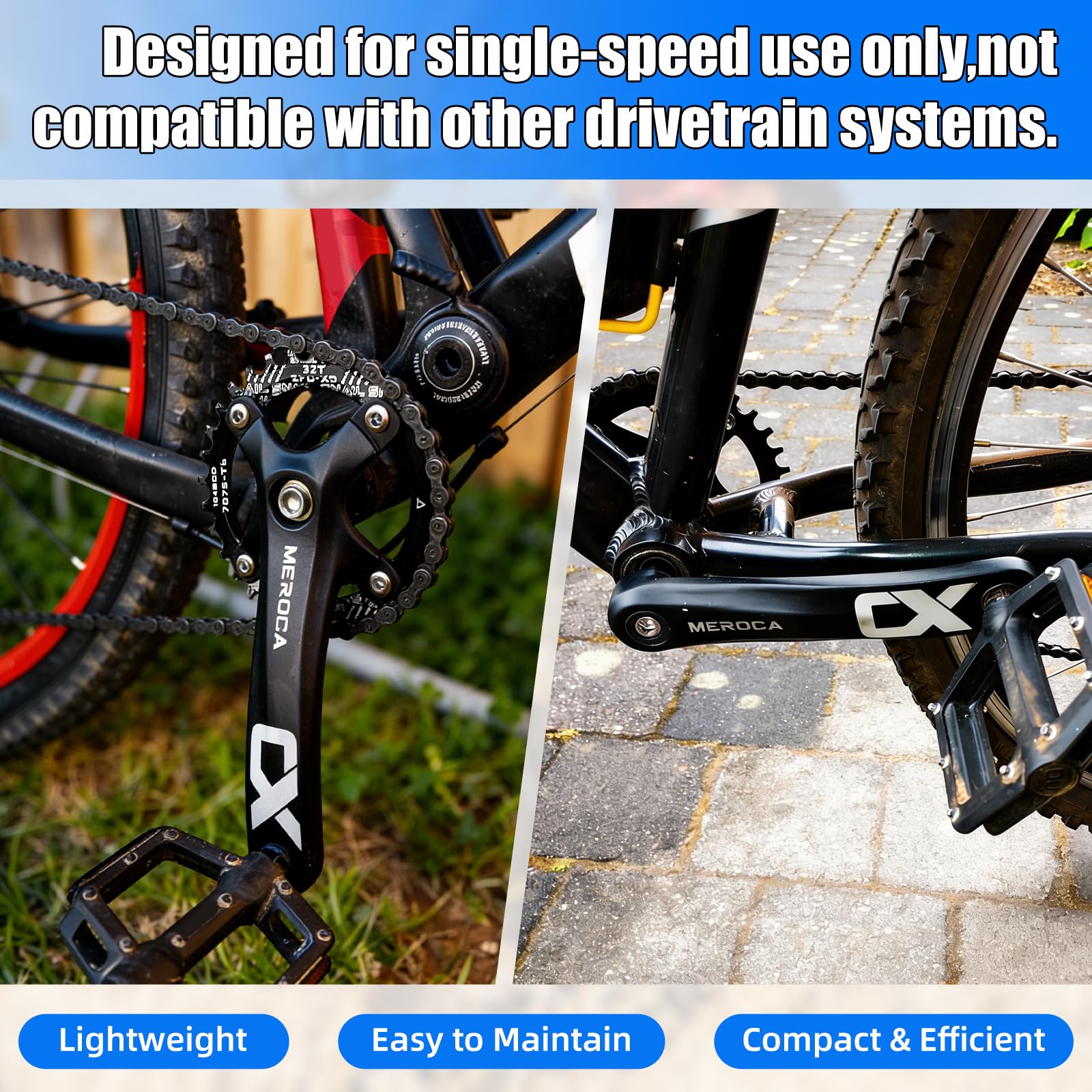Zestaw korbowy 170 mm z łańcuchem 104 BCD 32/34/36/38T, korba MTB ze stopu aluminium, wąska, szeroka, okrągłe śruby łańcuchowe CNC, pasuje do roweru górskiego, korby roweru szosowego