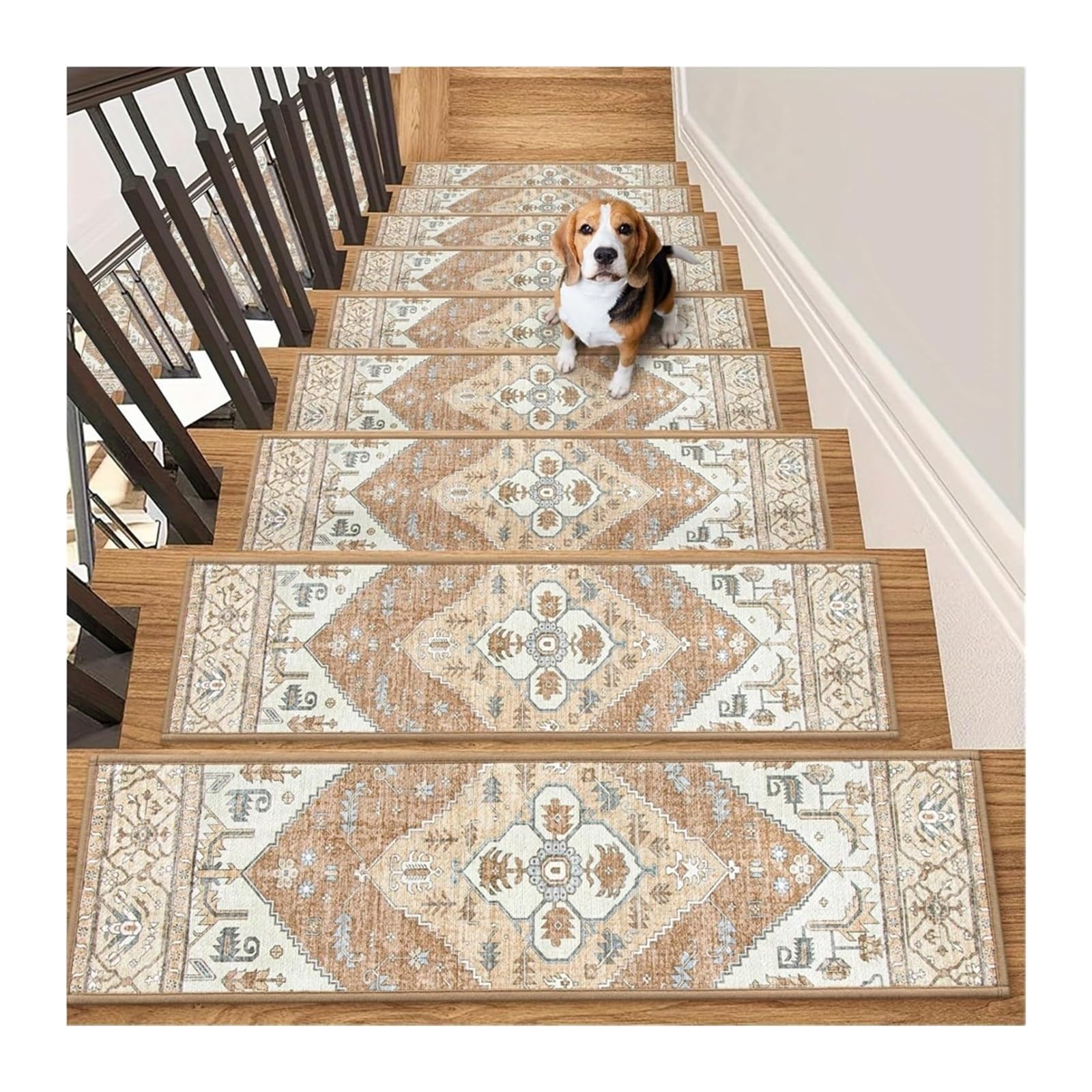 Marches d'escalier antidérapantes lot de 15 tapis lavables 8x30 pouces pour maison