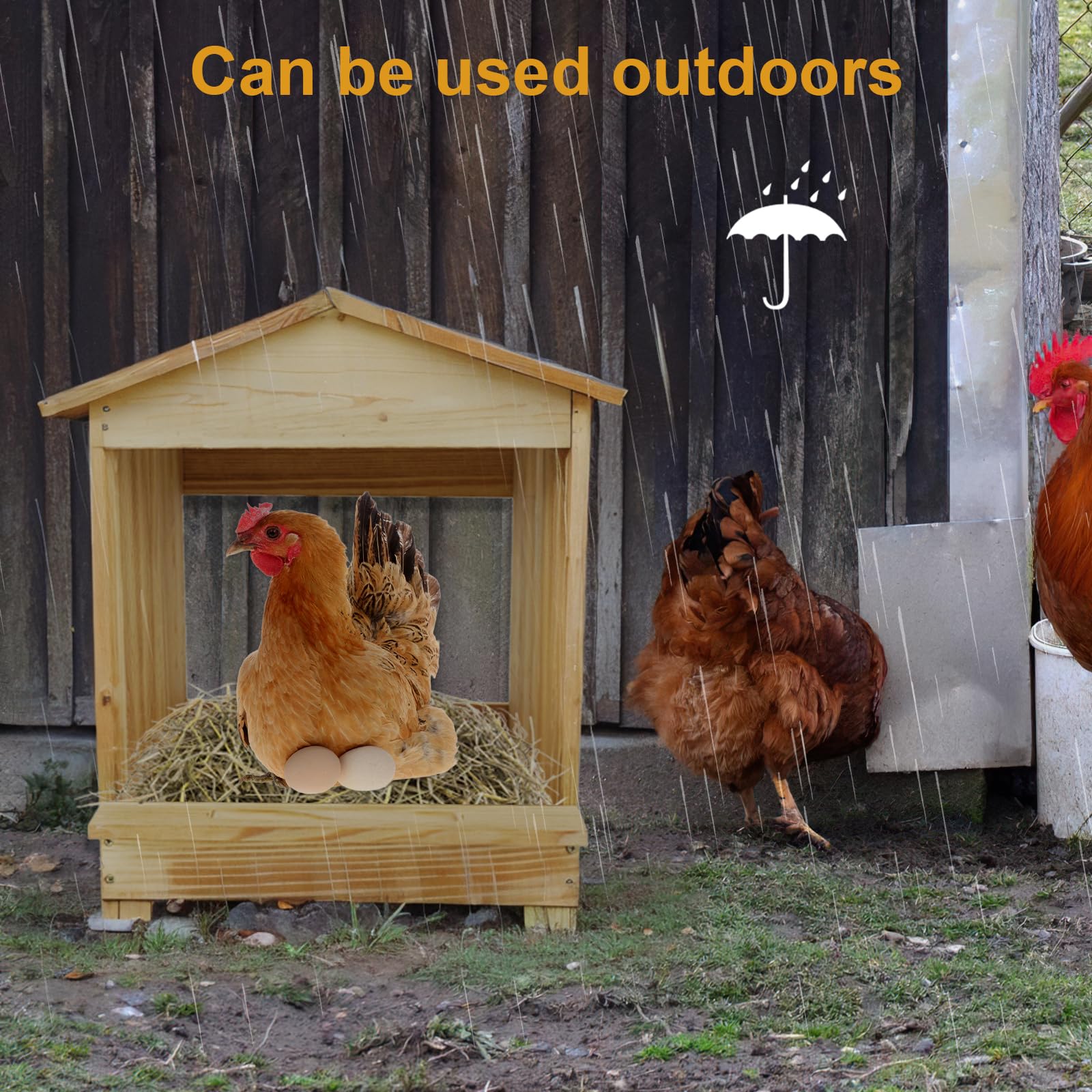 Caja nido para pollos, 3 compartimentos, montaje en pared, de madera, para gallinero, fácil de montar y versátil para gallinas, patos, pollos