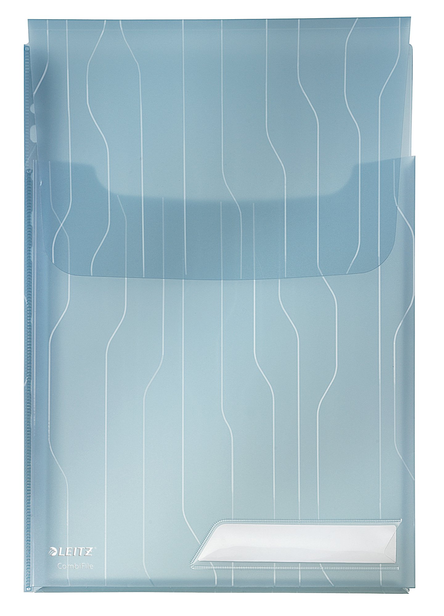 Leitz Combifile Folder A4, High Capacity, Expanding, Clear Blue Matt Finish, Top Open with Flap, 200 Micron Polypropylene, Pack of 3, 47270035