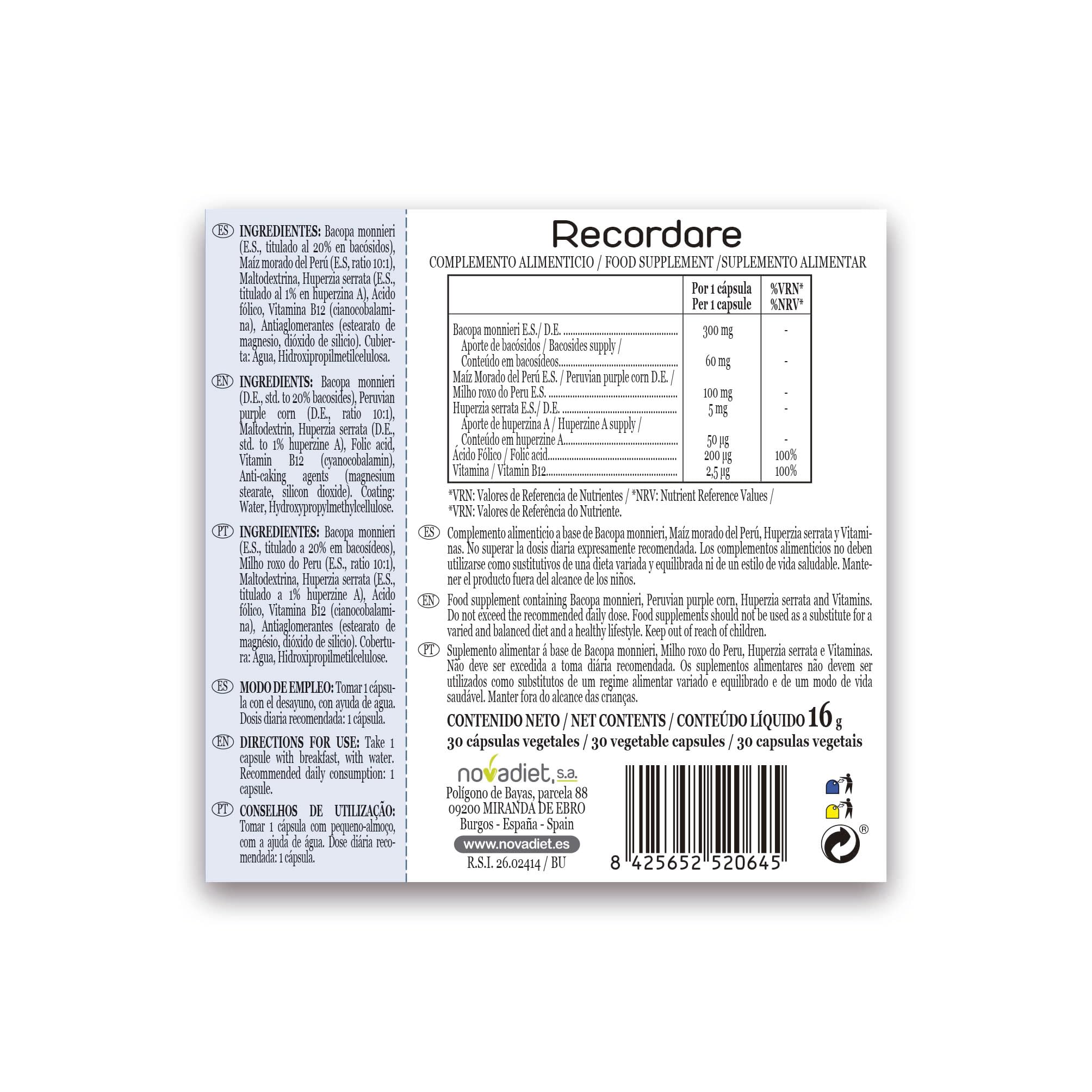 Nova Diet Recordare – 200 g