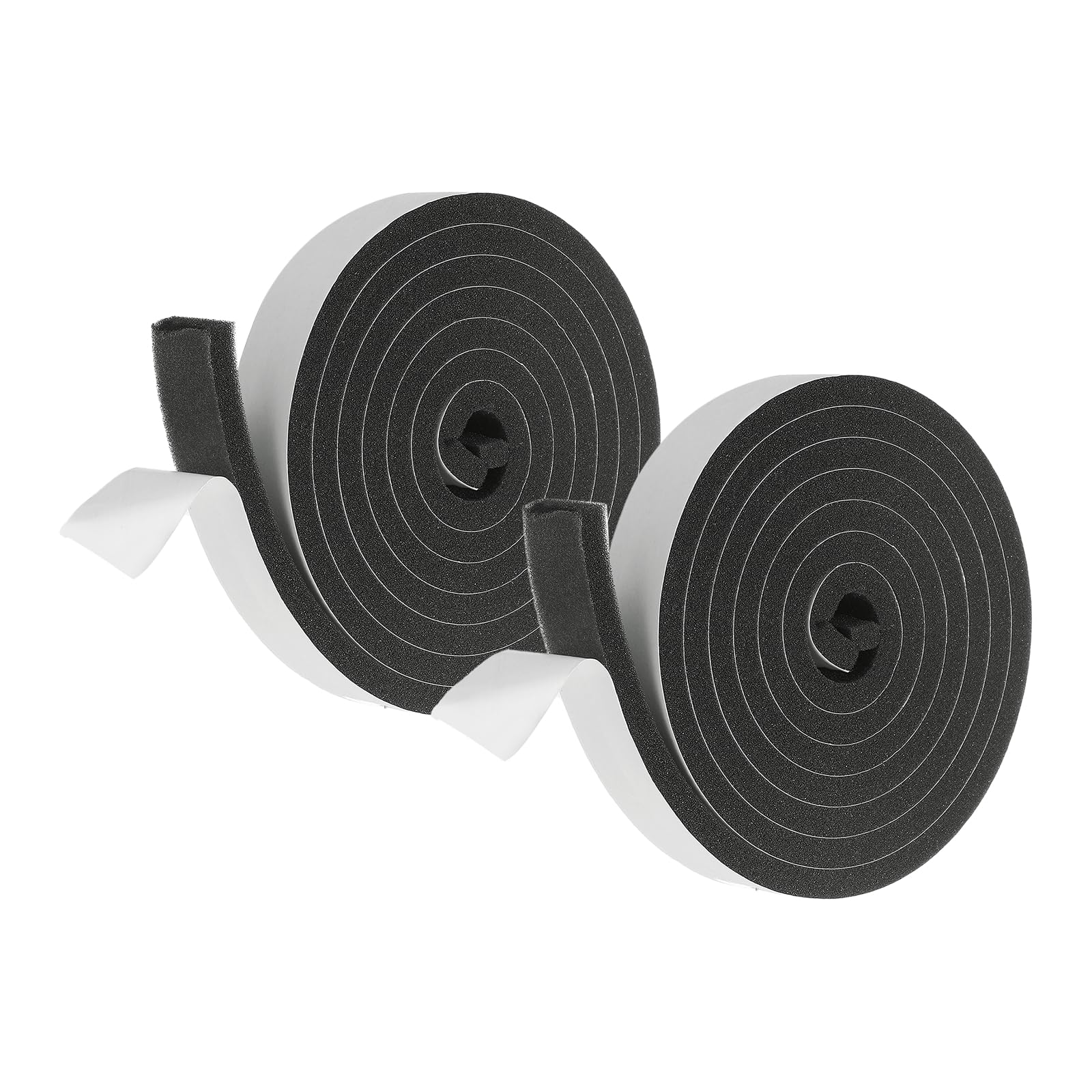 sourcing map Weather Stripping Door Seal, 2 Rolls 25mm x 8mm Adhesive Foam Tape Seal Soundproof Insulation Strips for Door Frame Window Gaps (13 Feet Total, 6.5 Feet/Roll)