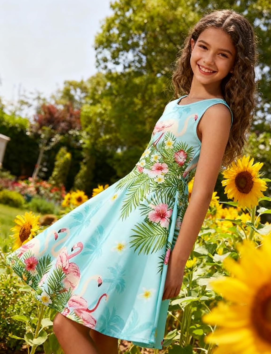 BFUSTYLE Girls Dress Sleeveless Casual Floral Sundress for Girl 4-15 Years - Image 7