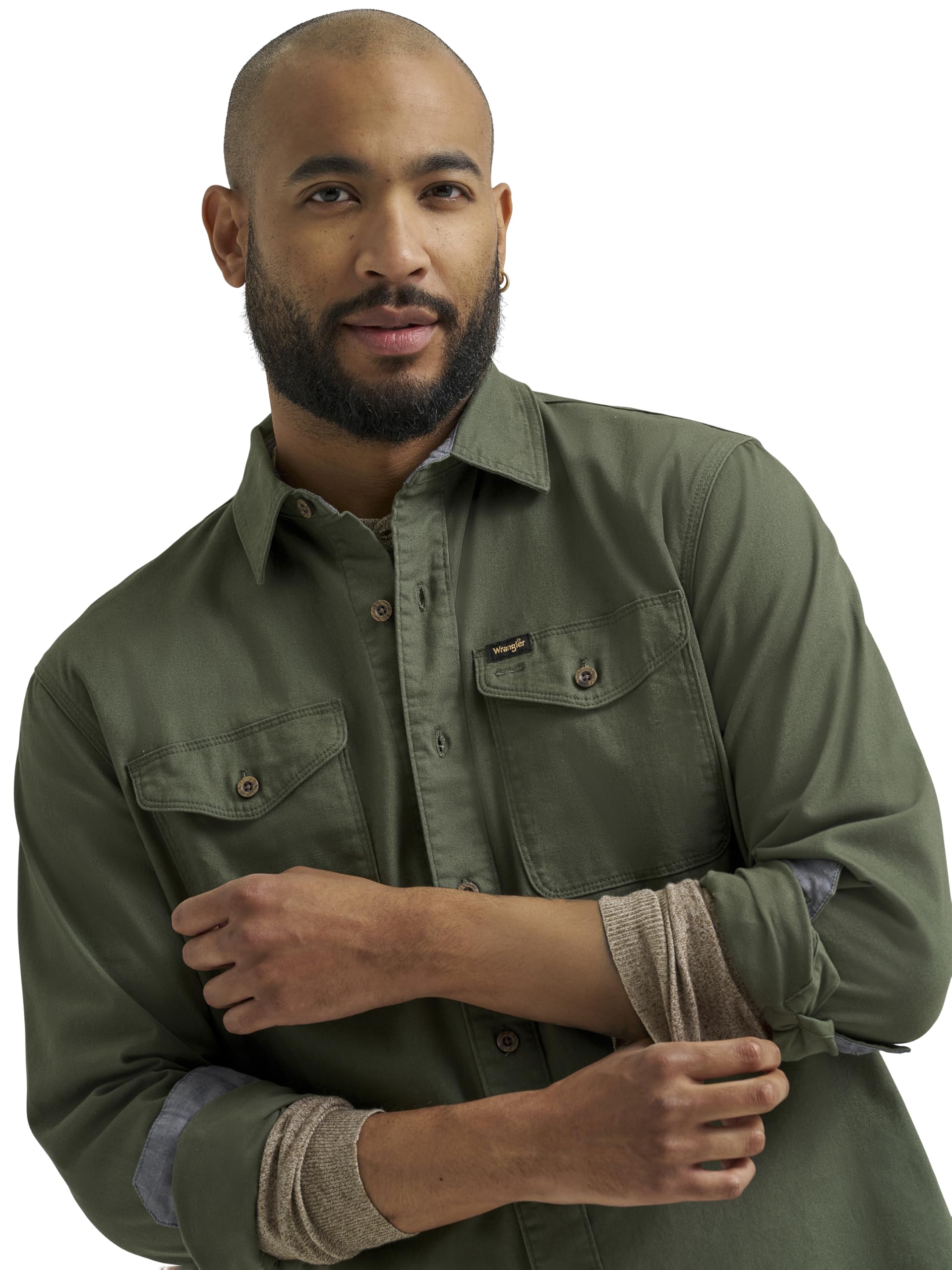 Wrangler Men's Long Sleeve Shirt Camisa de Manga Larga para Hombre Hombre