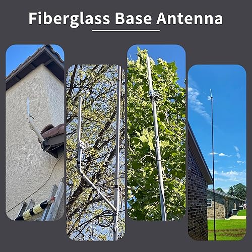 Miniatura 2 de Antena de radio móvil de fibra de vidrio UHF, 70CM 400-470mhz Antena base GMRS 17 pulgadas So239 conector para radioaficionado dispositivo repetidor