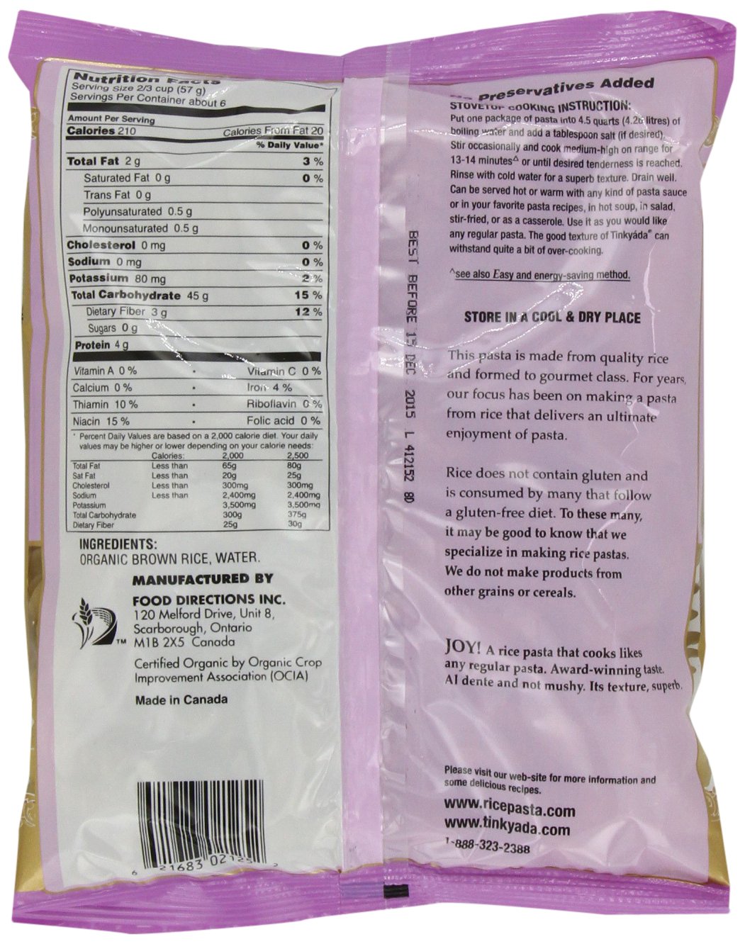 Brown Rice Spiral Pasta Organic 12 Ounces (Case of 12)