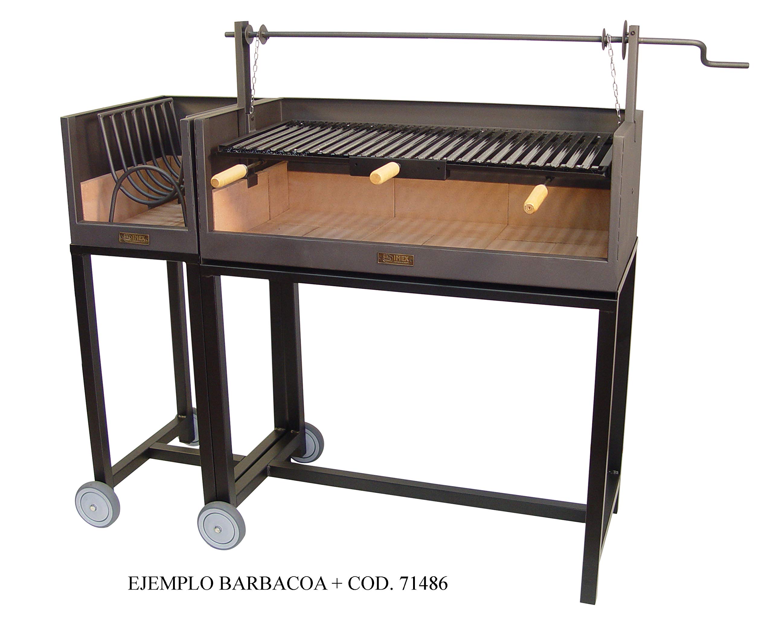 IMEX EL ZORRO Barbacoa con Ladrillo Refractario y Parrilla Esmaltada, 90 x 45 x 102 cm