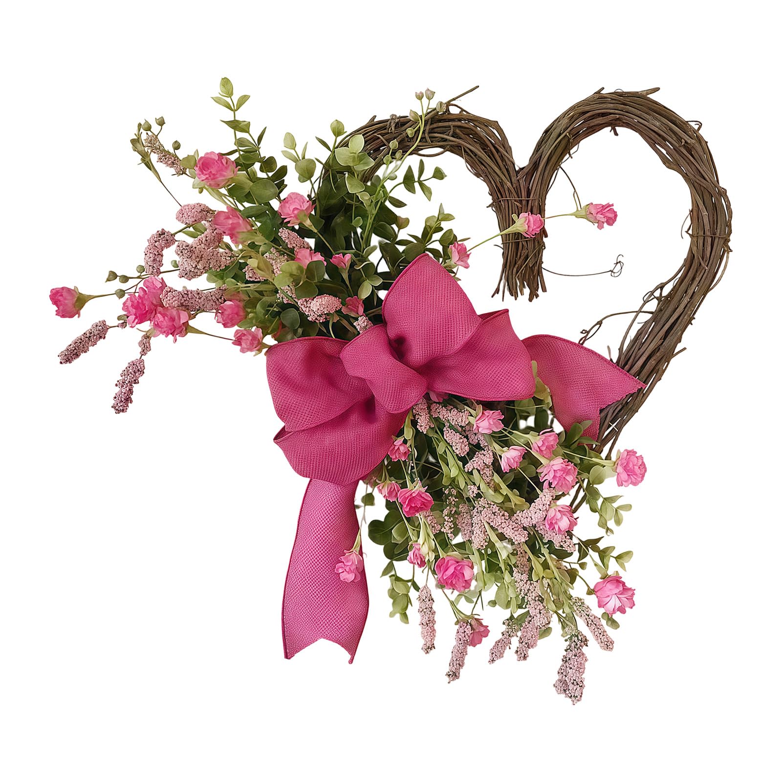 Valentine ' s Heart Wreath Artificial Wreath Door Hanging Decoration for Front Door Wall Window Wedding Decoration Love
