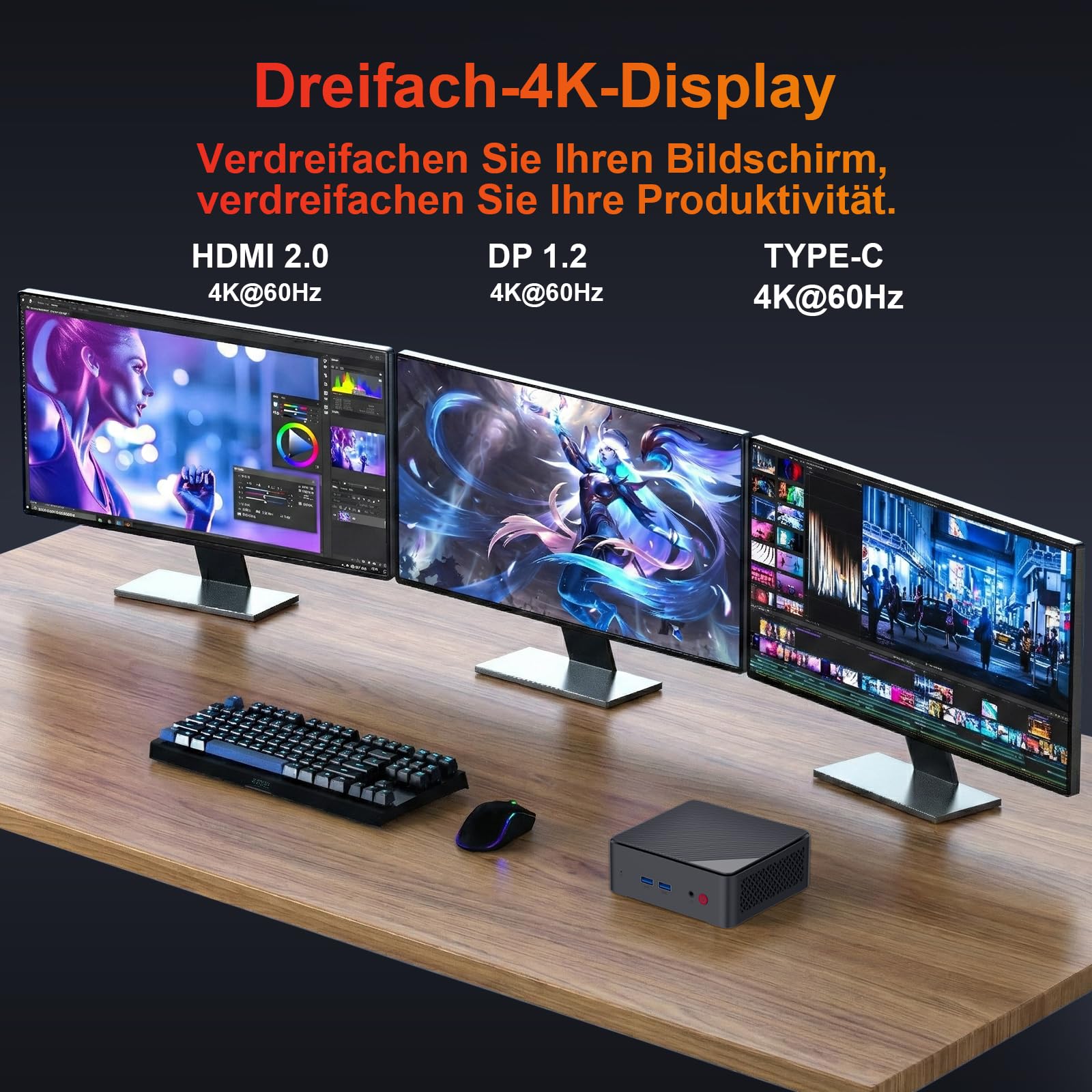AWOW Mini PC AMD Ryzen Embedded R2514 (4 Kerne, bis 3,7 GHz), 16GB DDR4, 512GB PCIe 3.0 SSD, Radeon Graphics, 4K Display 1000M LAN,WiFi 5