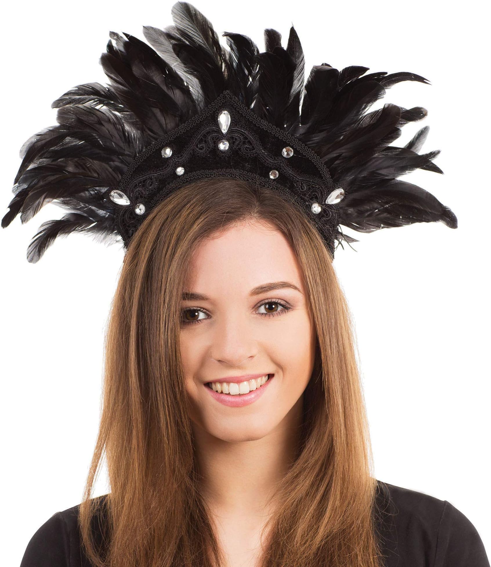 Bristol Novelty Karneval-Kopfschmuck mit Federn