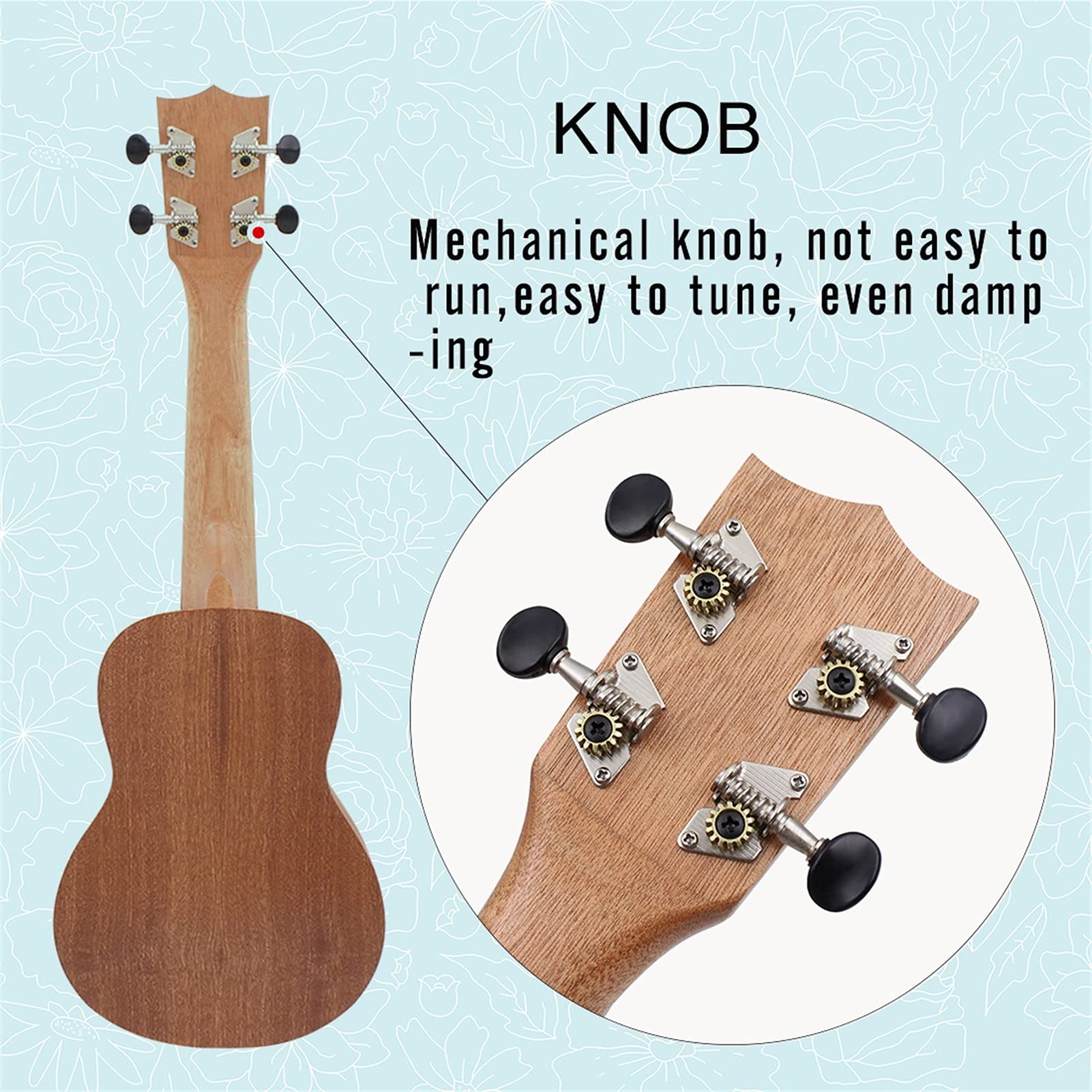 Ukulele Bausatz Konzert-Ukulele 21" Ukulele Kit Akustische Ukulele Holzsopraner Ukellee Mahagoni Holz Carbon String Mit Gepolstertem Tragetasche Saiten Strap Tuner