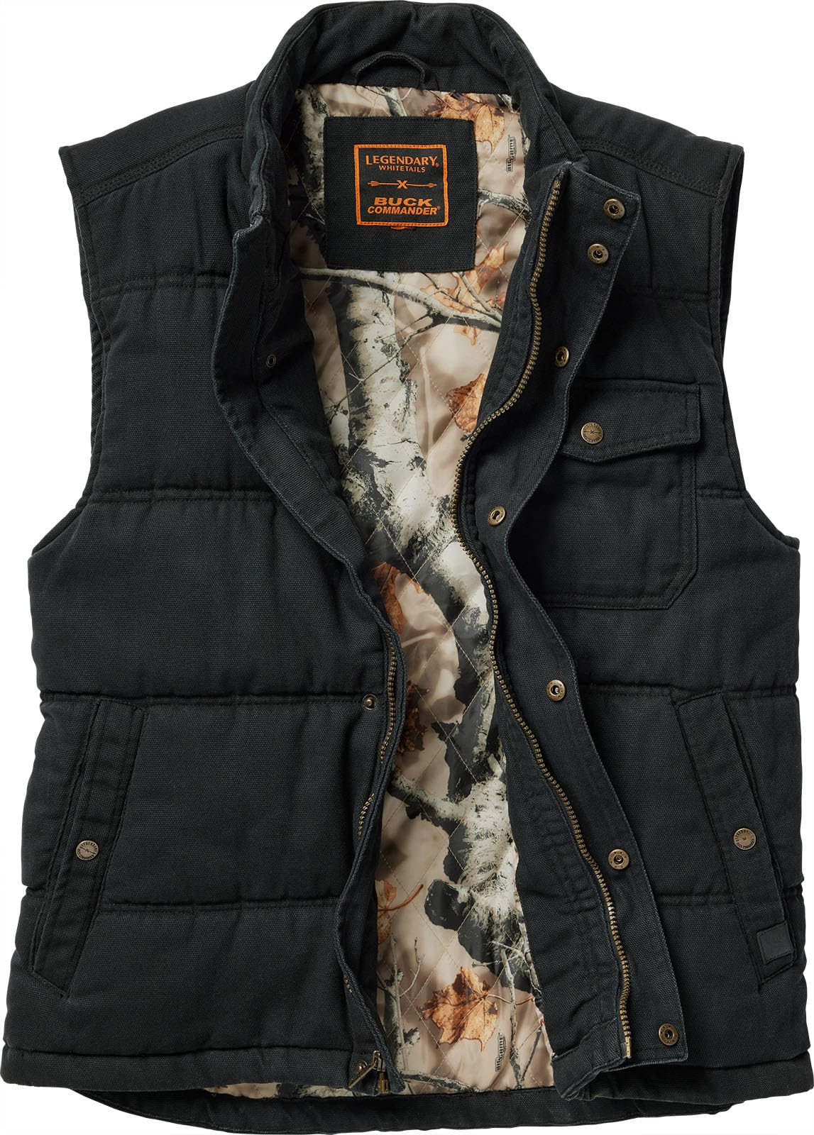 Photo 1 of Legendary Whitetails Mens Quilted Canvas Insulated Water-Repellent Vest, Black, XX-Large Tall
