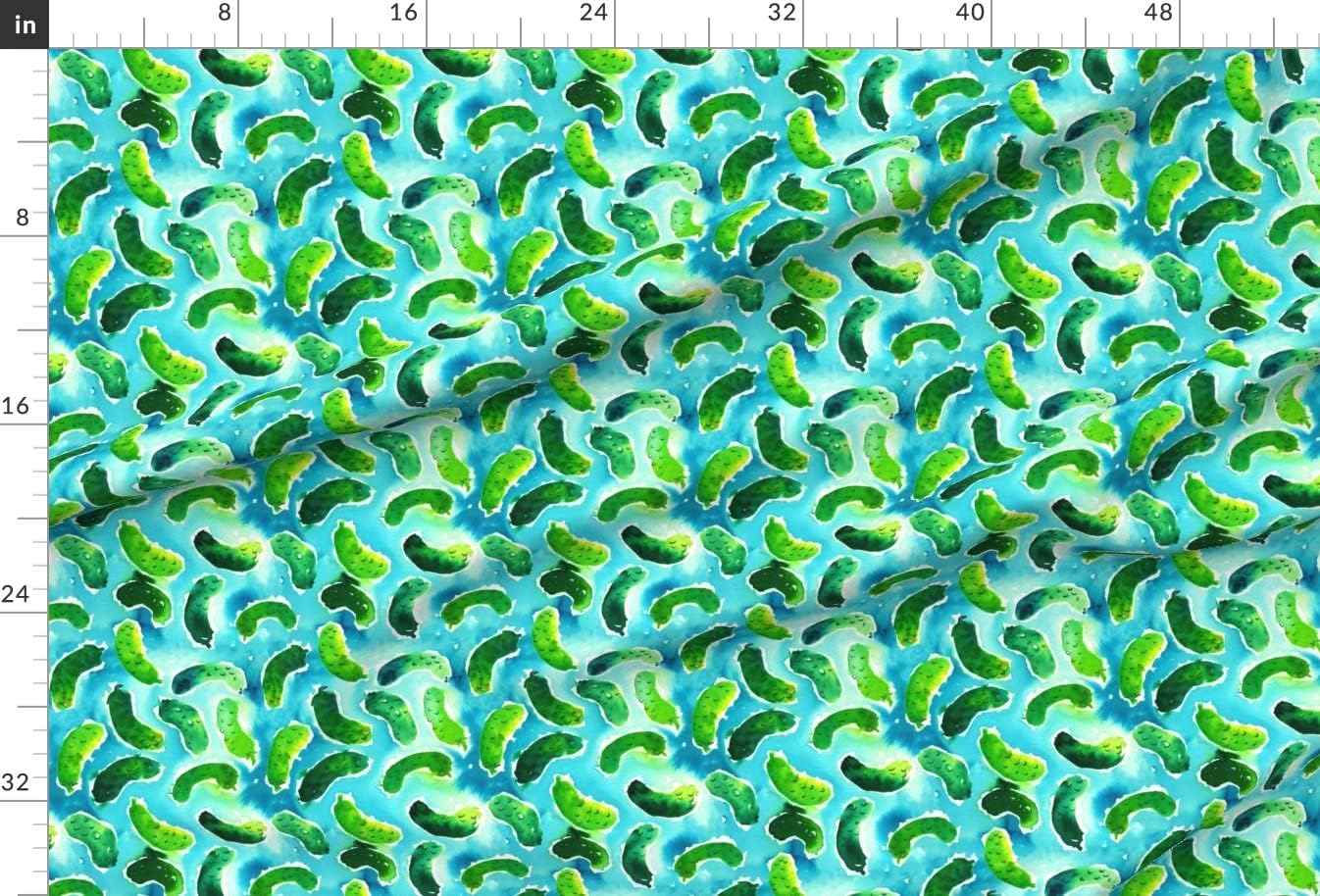 Spoonflower Fabric - Pickle Pickles Pickled Cucumbers Jars Watercolor Green Kitchen Decor Printed on Minky Fabric by The Yard - Sewing Baby Blankets Quilt Backing Plush