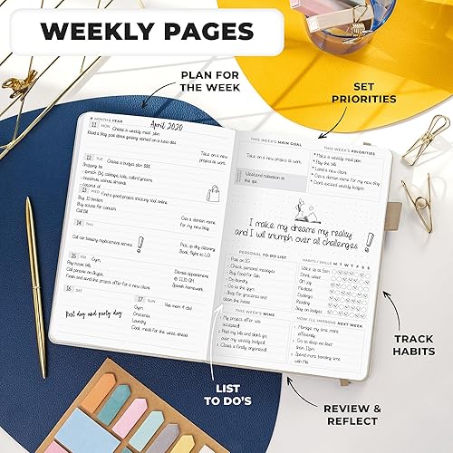 Vista 24 de Clever Fox - Agenda edición de alta calidad, semanal y mensual para aumentar tu productividad, gestionar el tiempo y alcanzar tus objetivos, sin
