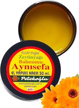 Petekoğlu (50ML) Calendula Beeswax Olive Oil Cream Handmade 100% Natural