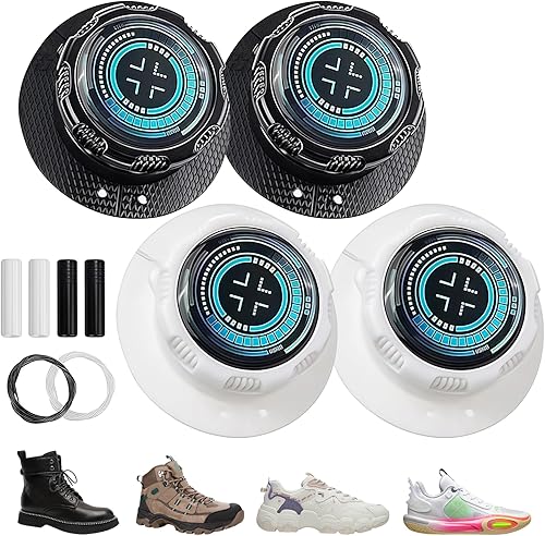 Pmueuff 4 Lacets Sans Nouage, Lacets à Fermeture Rotative Automatique et Rapide,