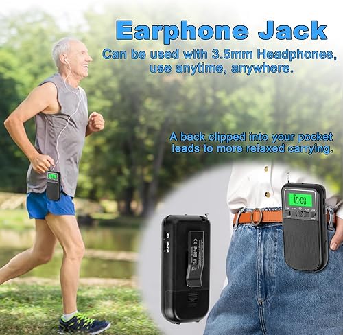 Miniatura 6 de Radio portátil AM FM SW, radio transistor con linterna LED, radio a batería 2AA para recepción de largo alcance, radio Walkman de bolsillo de