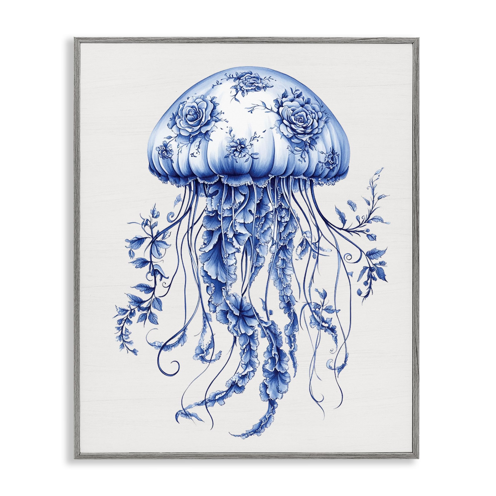 'Funky Toile Jellyfish'| Framed Giclee Art