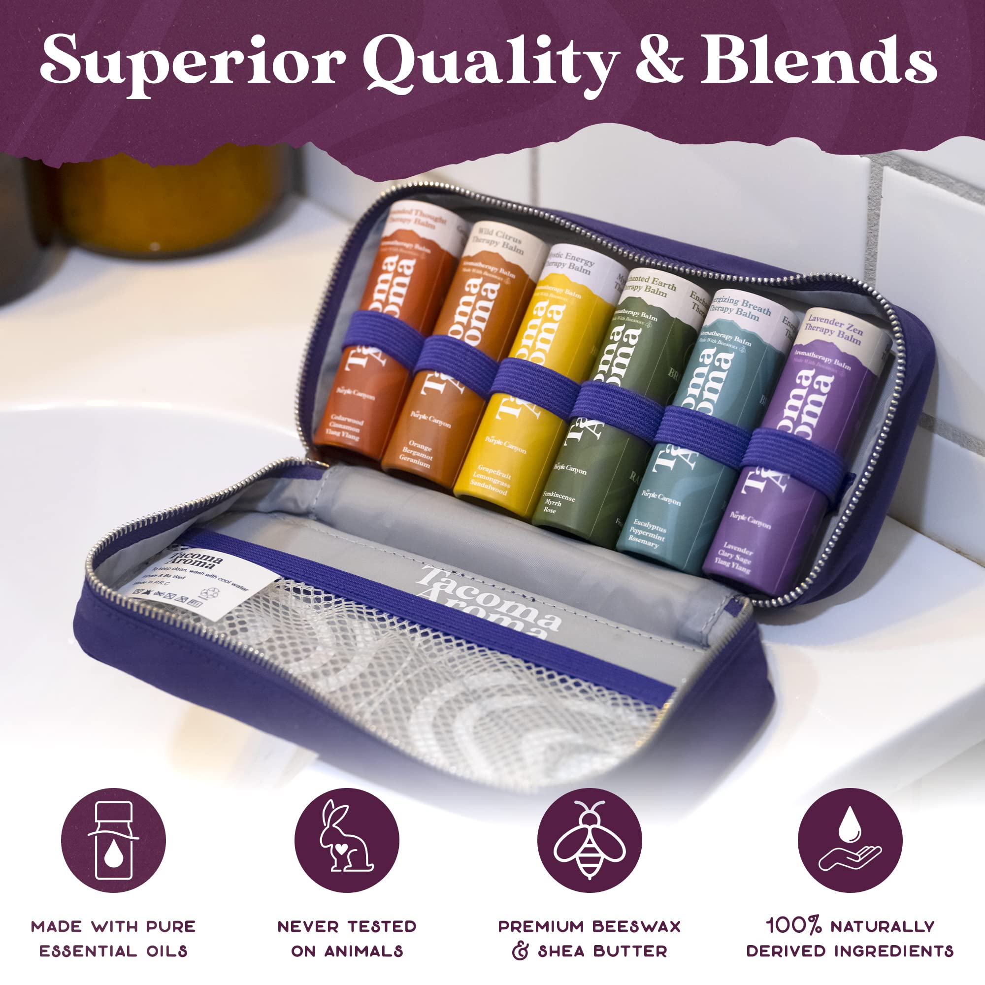 Amazon.com : Aromatherapy 6 Pack of Essential Oils Balm Sticks In
