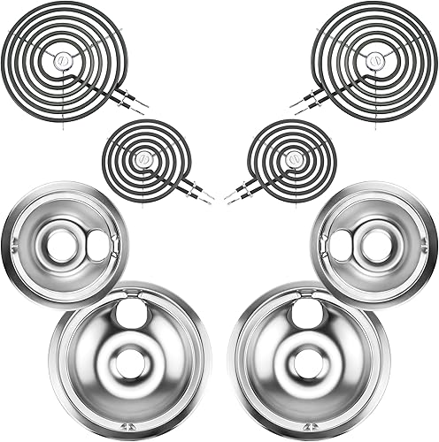 Sartenes de goteo para estufa eléctrica WB31T10010 (6 pulgadas) WB31T10011 (8 pulgadas) + repuesto para quemador de estufa eléctrica WB30M1 (6