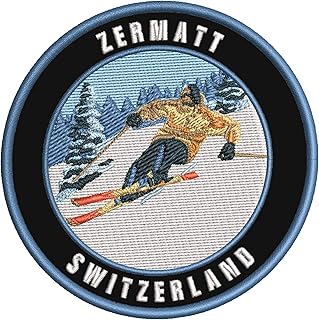 Zermatt, Switzerland Ski Restort Mountain Embroidered Premium Patch DIY Iron-on or Sew-on Decorative Badge Emblem Vacation Souvenir Travel Gear Clothes Appliques