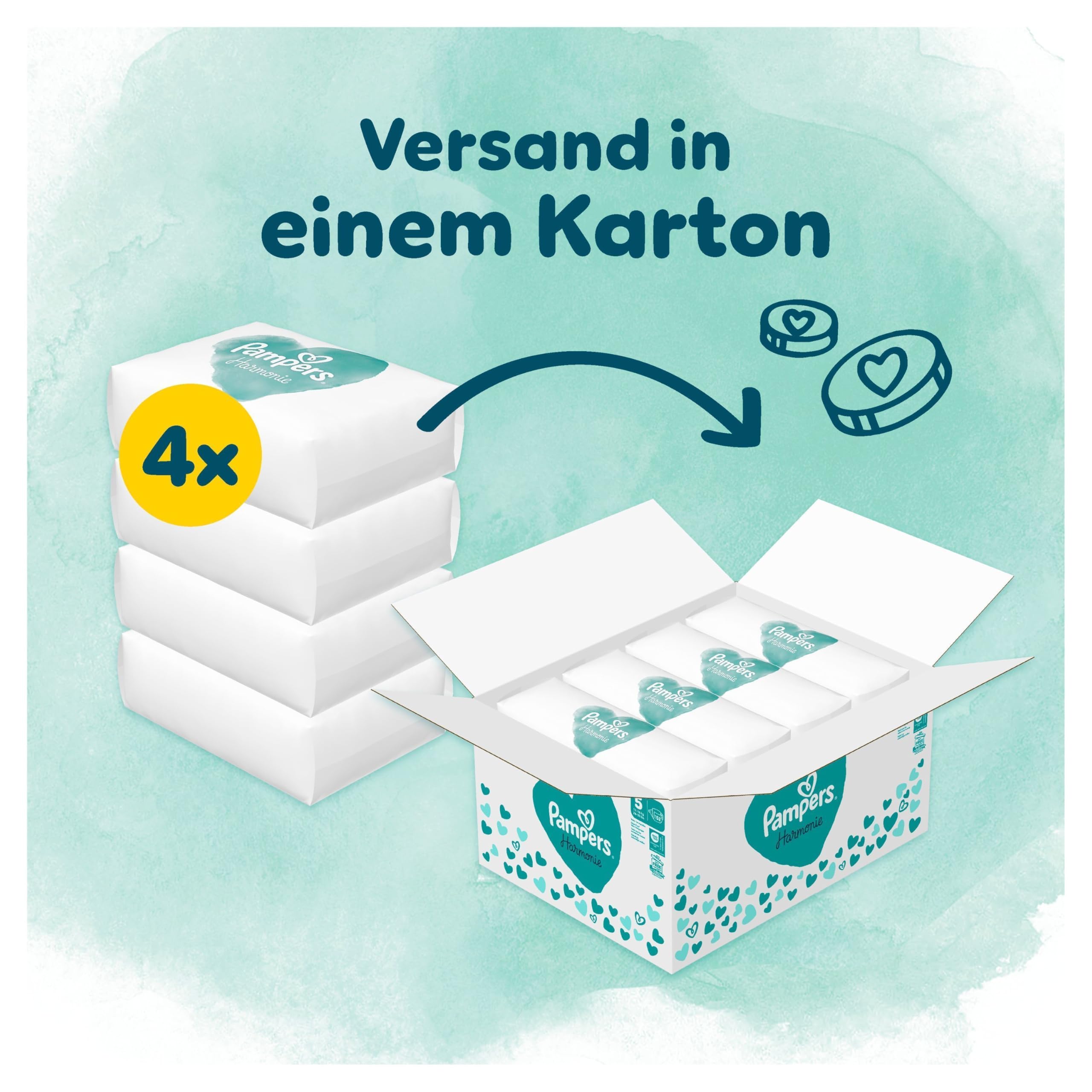 Pampers Harmonie Windeln Größe 5, 152 Stück, 11-16 kg, sanfter Hautschutz