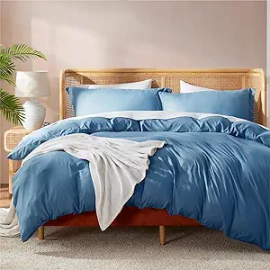 Nestl Blue Heaven California King Duvet Cover Sets - Soft Double Brushed Cal King Duvet Cover, 3 Piece, with Button Closure, 1 Duvet Cover 104x98 inches and 2 Pillow Shams