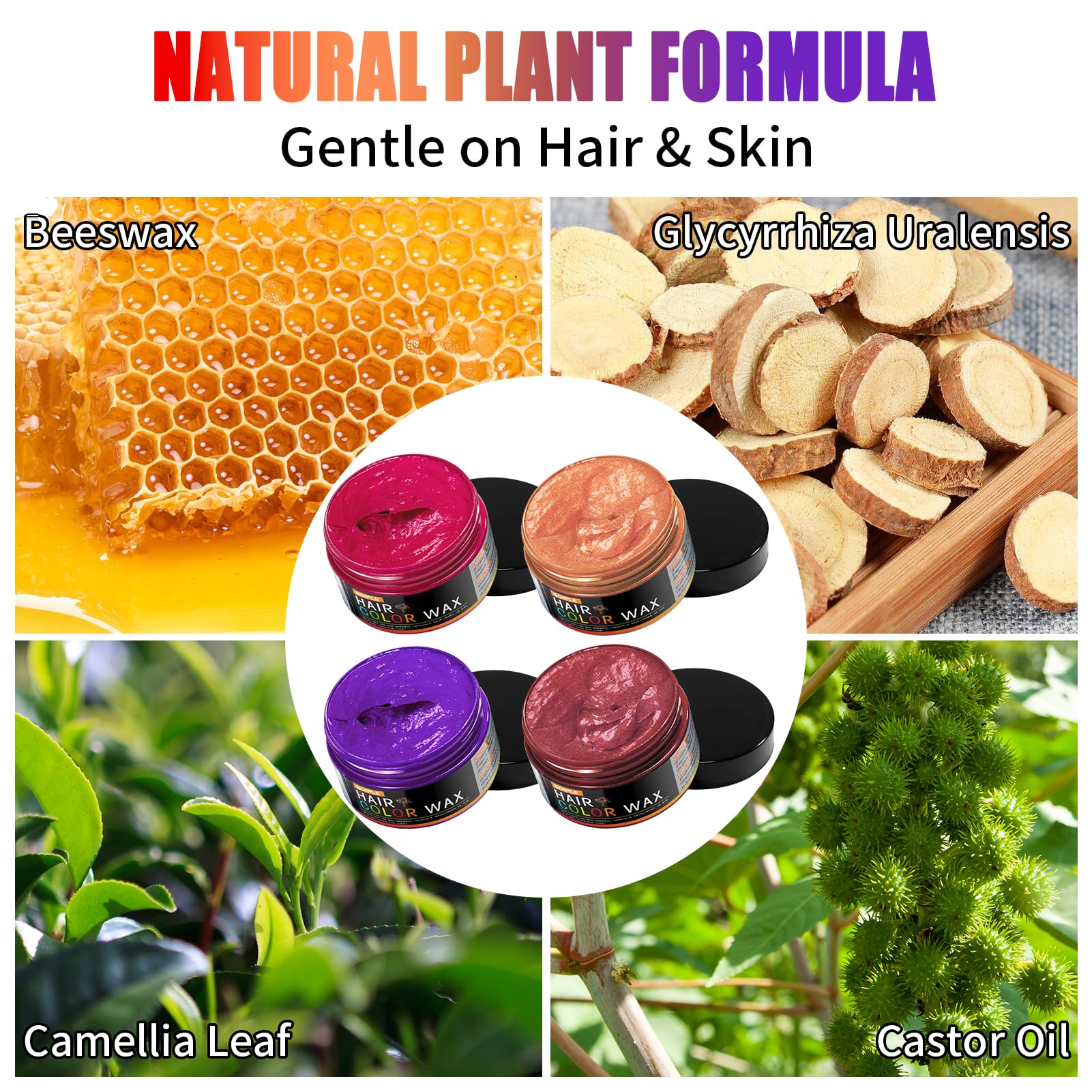 4Pcs Temporary Hair Color Wax Natural Hair Color Wax for Cosplay Masquerade & Festivals Party - Image 2