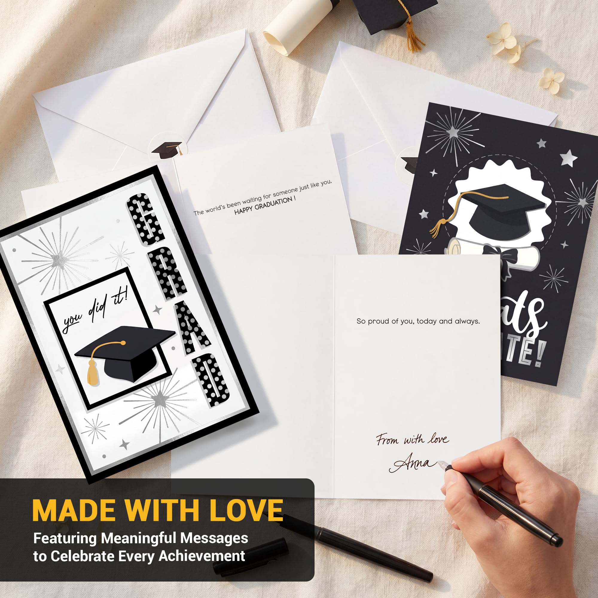 grad card messages Amazon.com: AUDREE Gold Foil Graduation Cards 2026 (5x7)