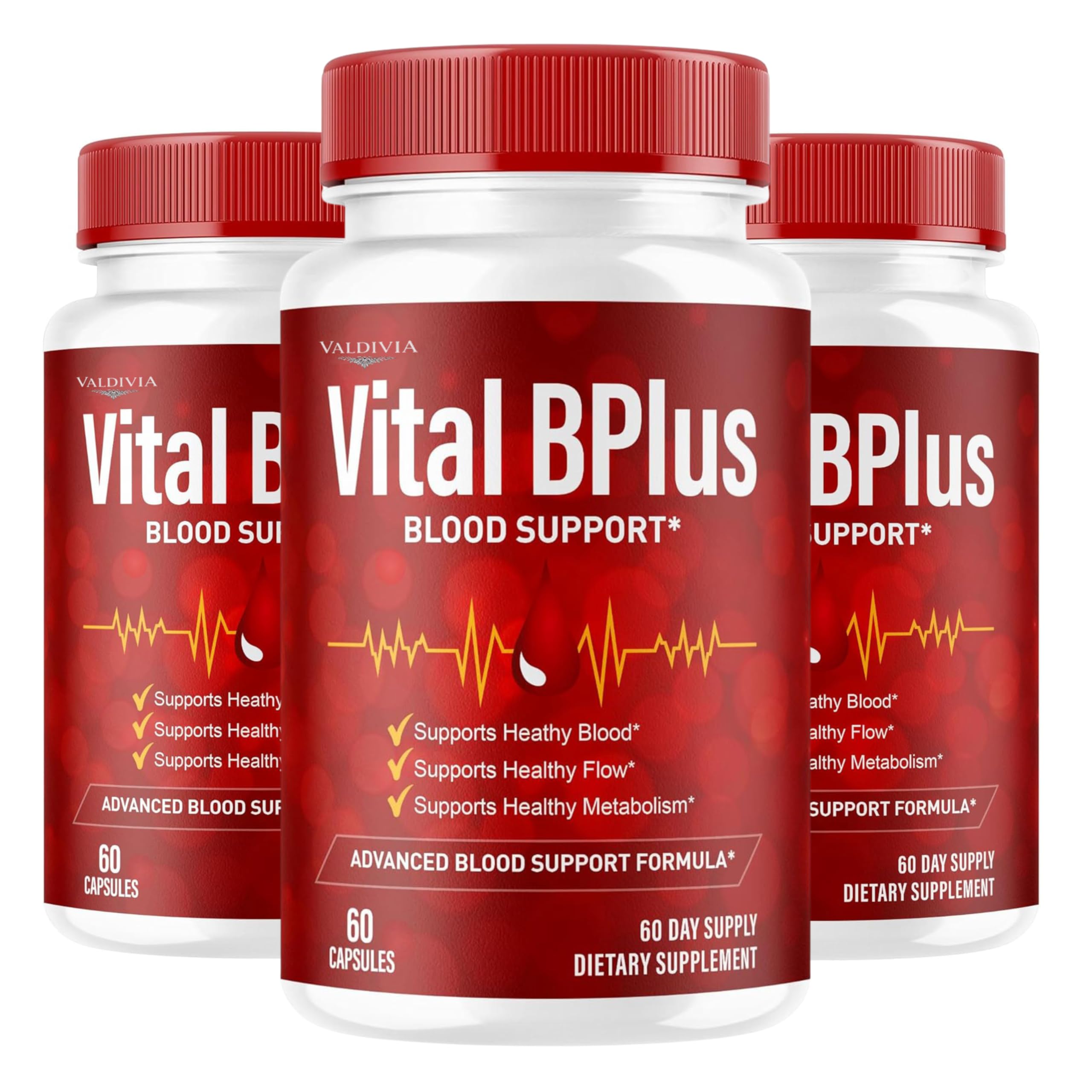 Valdivia Vital BPlus Supplement Support Capsules - Official Vital BPlus Advanced Formula All Natural Ingredients Premium Pills Multivitamin for Overall Health & Wellness, 180 Capsules for 3 Months