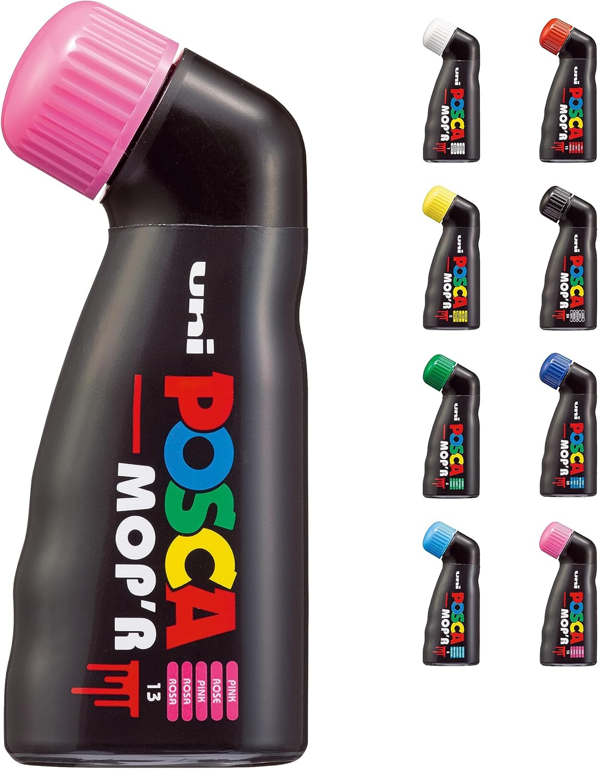 uni® POSCA MOP'R PCM-22 Water-Based Paint Markers, Round Tip (3.0-19.0mm), Assorted Colors, 8 Pack