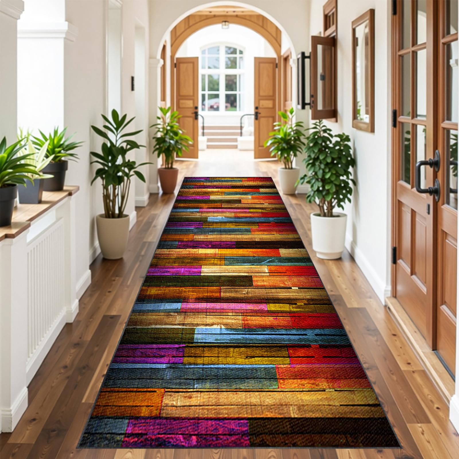 Runner Rugs For Hallway, Kitchen Runners Non Slip Washable Carpet Runners Long Absorbent Hall Runners For Hallway Entryway Corridor Bedroom Door Mat Floor Carpet for Entrance Narrow Rug 40 x 230 cm