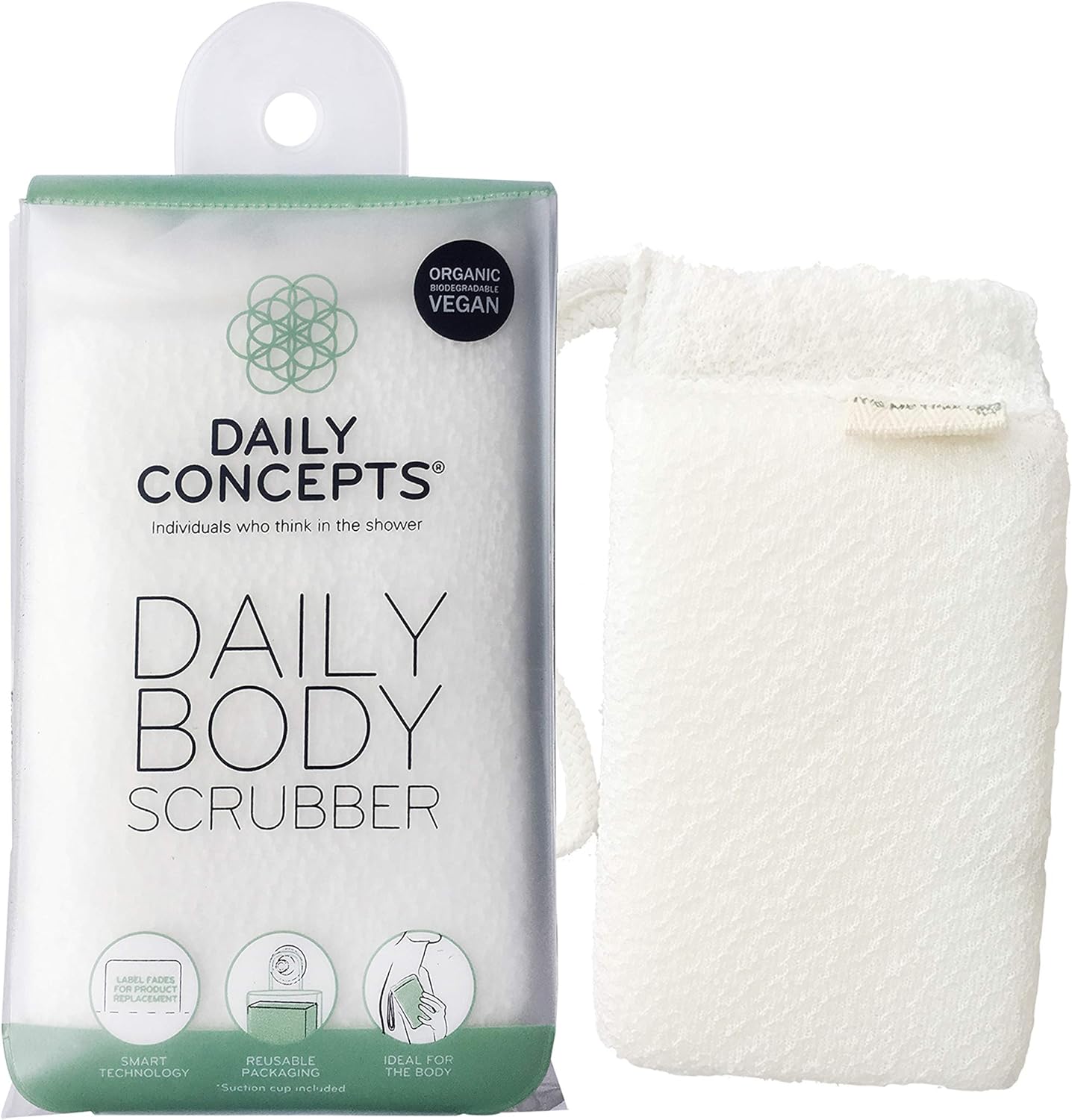 daily body scrubber organic cotton close up texture