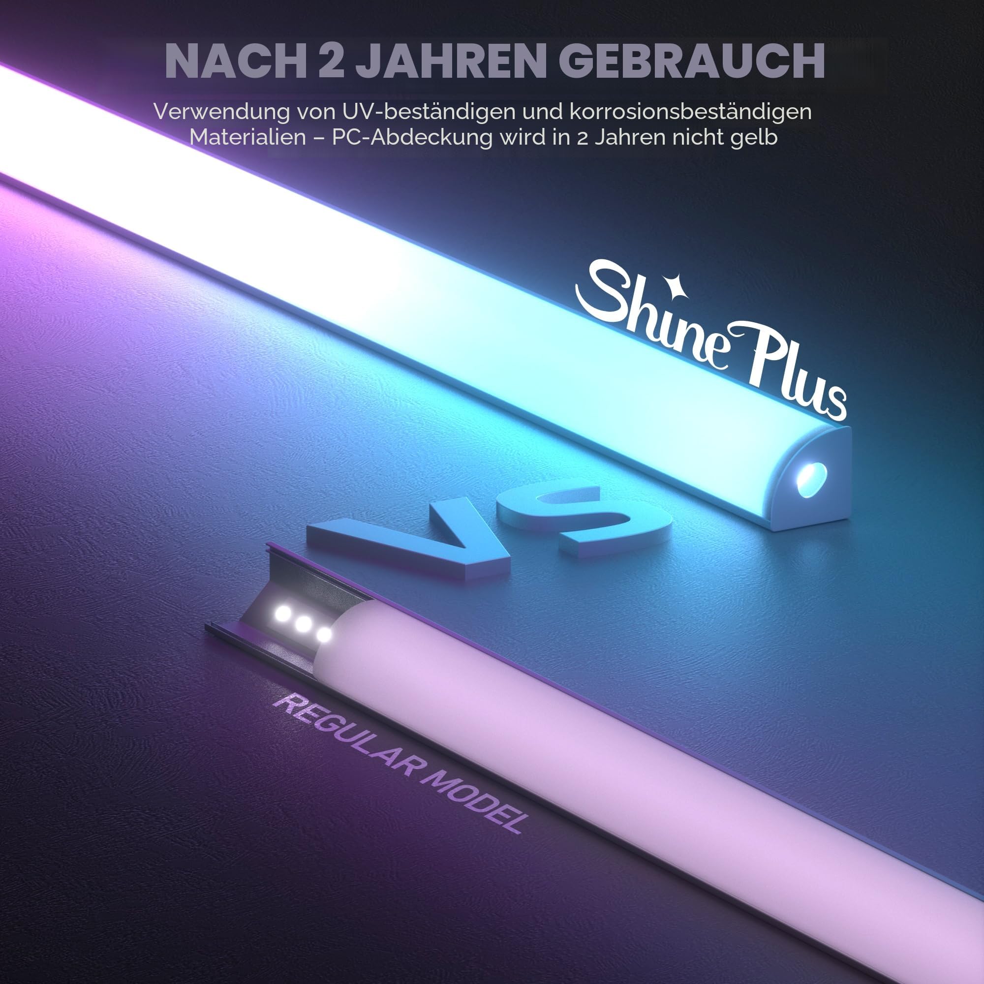 Shine Plus LED Eckprofil 2 m Aluminium eloxiert 45 Grad V Form Schiene Kanal Diffusor für LED Streifen bis 10mm Eckbeleuchtung 15 Stücke