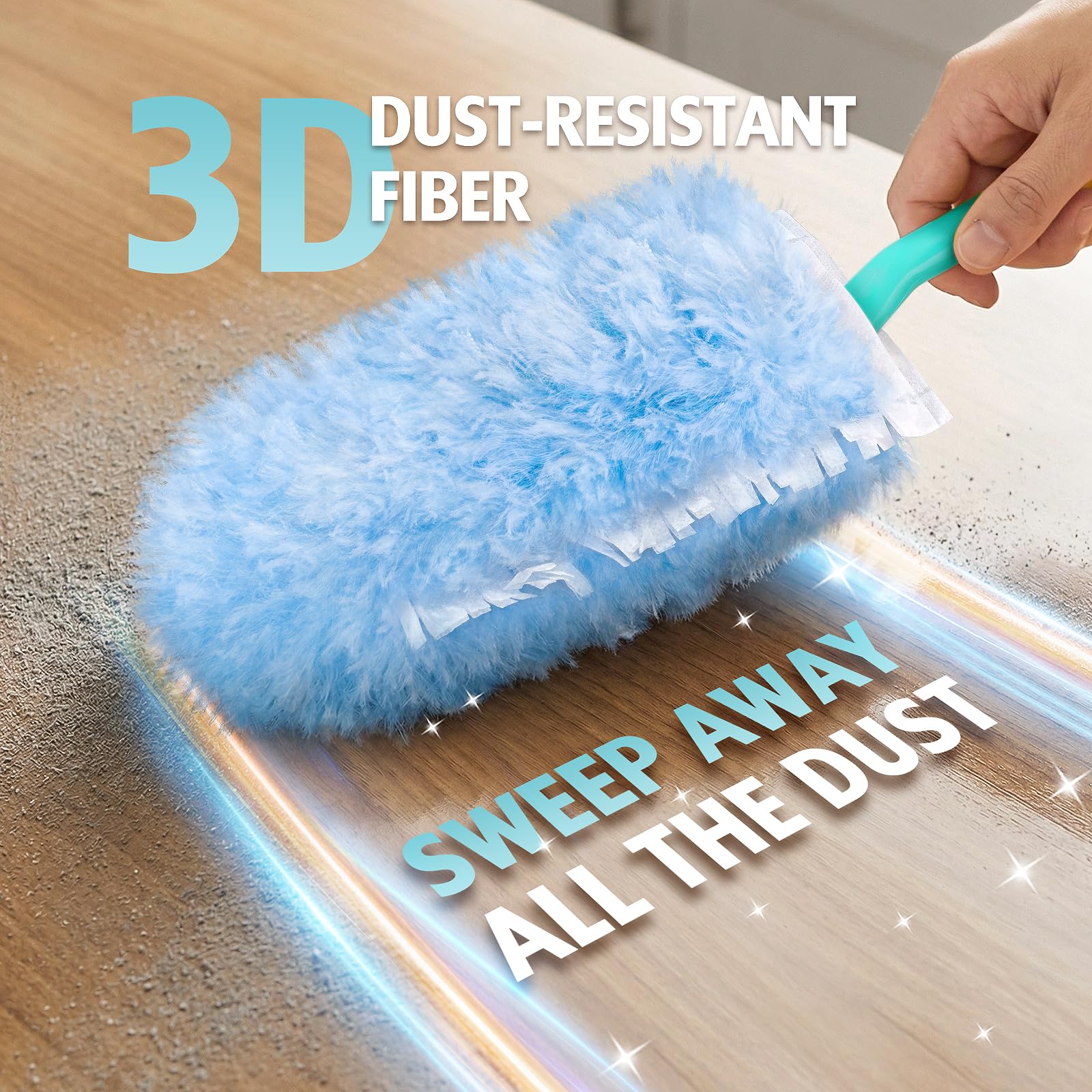 Kit di ricarica per spolverino a 360° per spolverino Swiffer, confezione da 25 e 1 manico, spolverino multi-superficie con 4 microfibre. Efficiente kit per la pulizia di peli di animali domestici