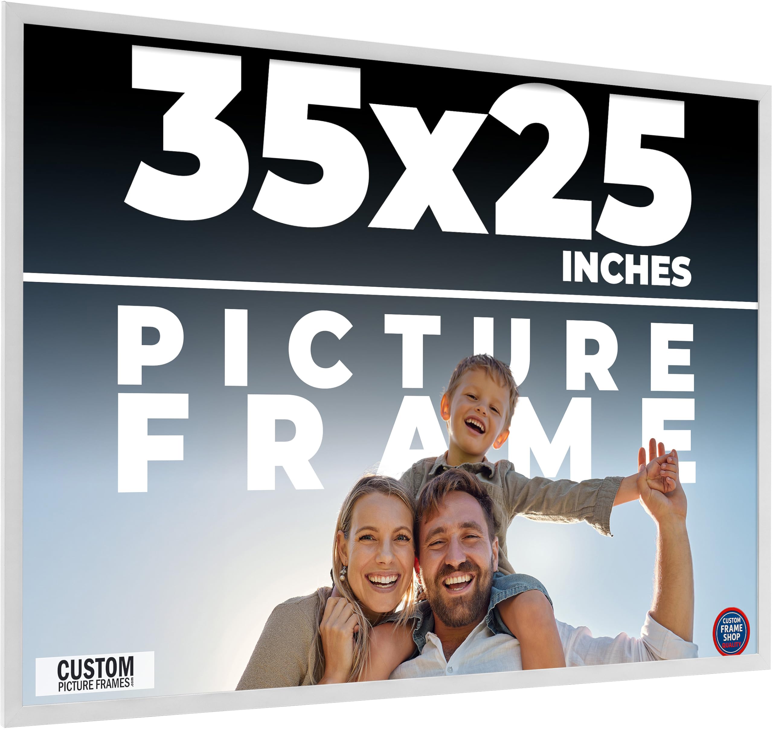 Amazon.com - 35x25 Frame White Real Wood Picture Frame Width 0.75