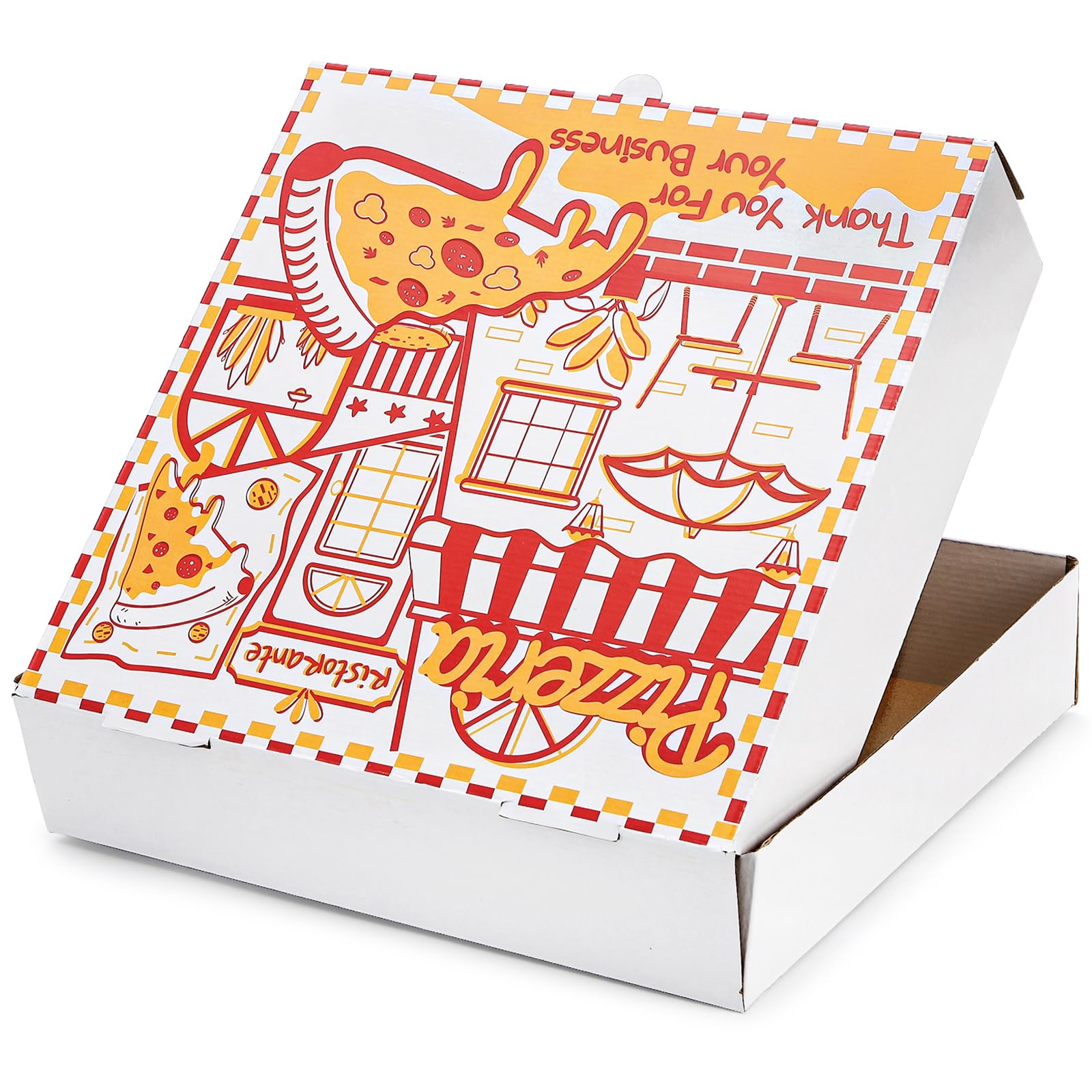 ZEAYEA Paquete de 40 cajas de pizza de 10 x 10 pulgadas, cajas de cartón blanco para pizza, resistentes a la grasa, recipientes de comida para fiestas de pizza, galletas, bodas, restaurantes
