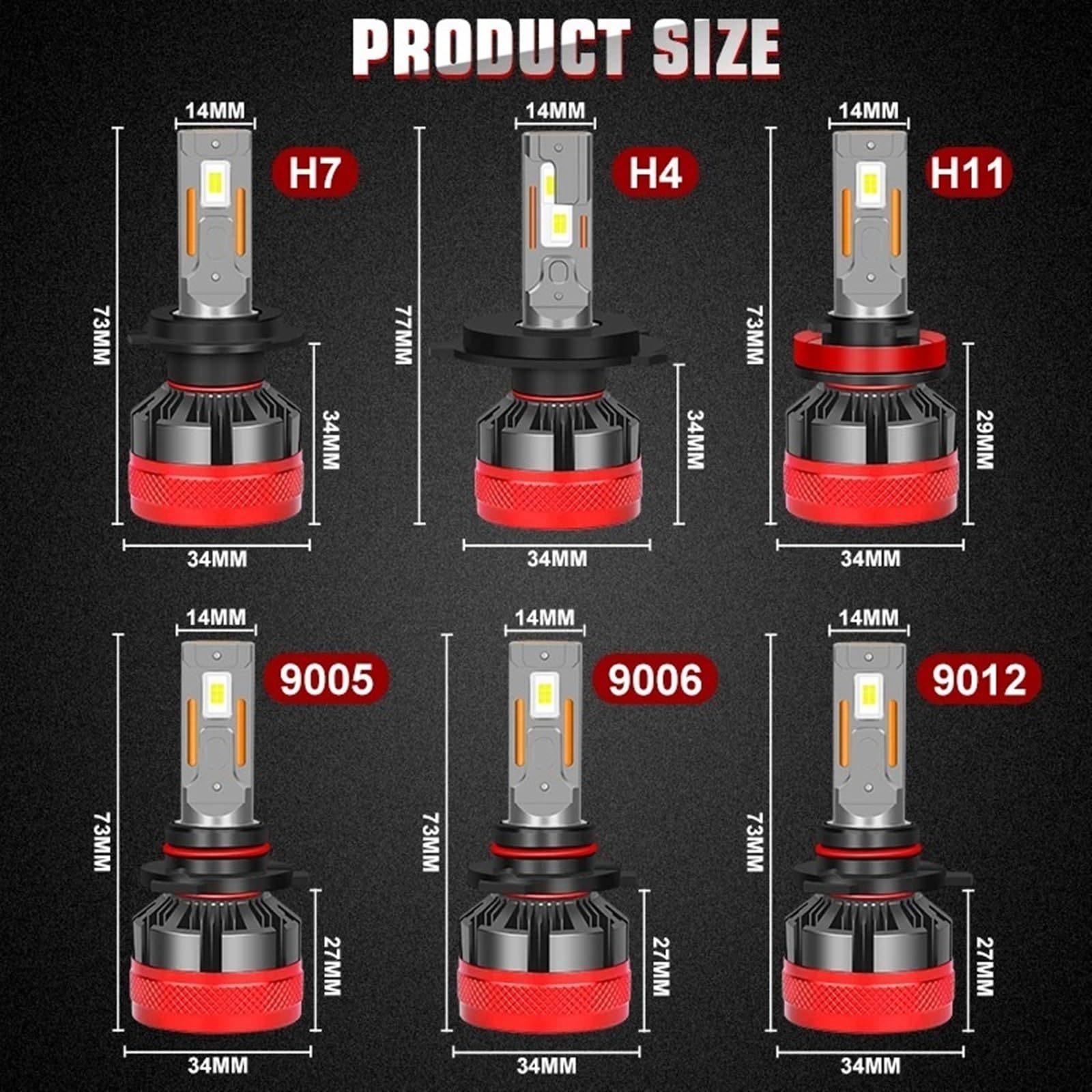 Ampoules de phares de Voiture H7 LED Canbus 600W 200000LM H4 Lampe à LED H9 H11 HB3 9005 HB4 9006 H1 9012 Hir2 LED 6000K antibrouillard (Color : 3585 CSP Chips, Size : 6000K_H4)