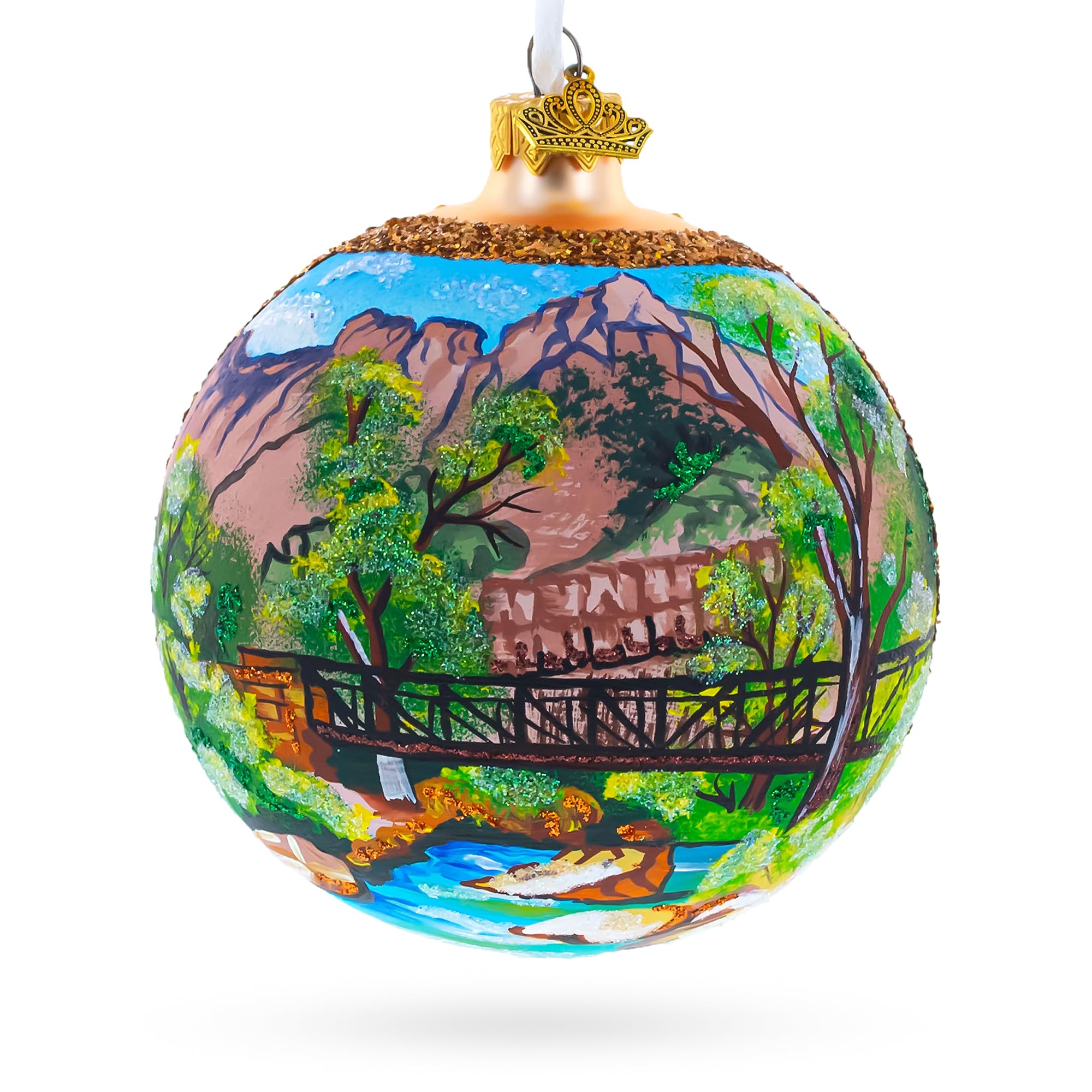 Décoration de Noël en forme de pont aux finitions soignées pour collectionneur