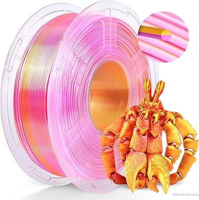 20 – TECBEARS Silk PLA Filament Dual Color, Shiny 3D Printer Filament 1.75mm, Dimensional Accuracy +/- 0.02mm, 1kg Spool(2.2lbs) Fits for Most FD…