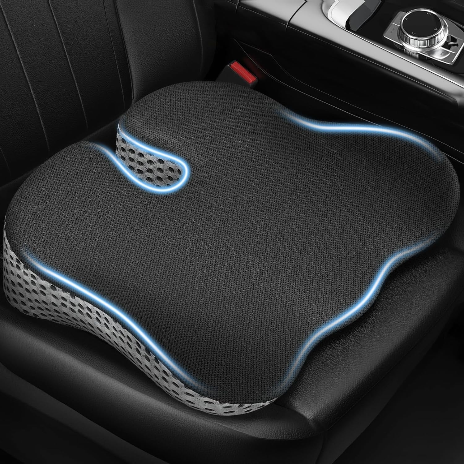 HoldOneLight Coussin de siège ergonomique en forme de U en mousse à mémoire de forme pour soulager le coccyx et le dos, dessous antidérapant