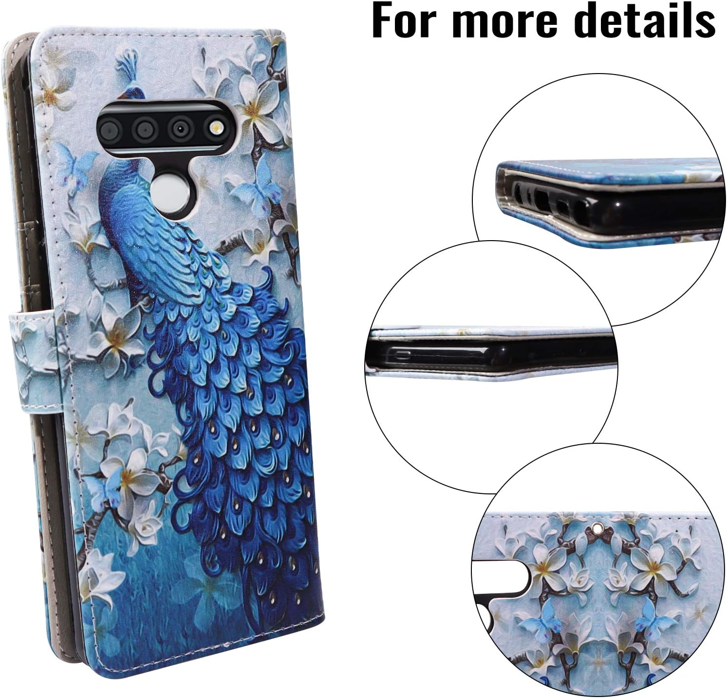 UrSpeedtekLive LG Stylo 6 Wallet Case, Premium PU Leather Flip Case Cover with Card Slots & Kickstand for LG Stylo 6 2020, Peacock