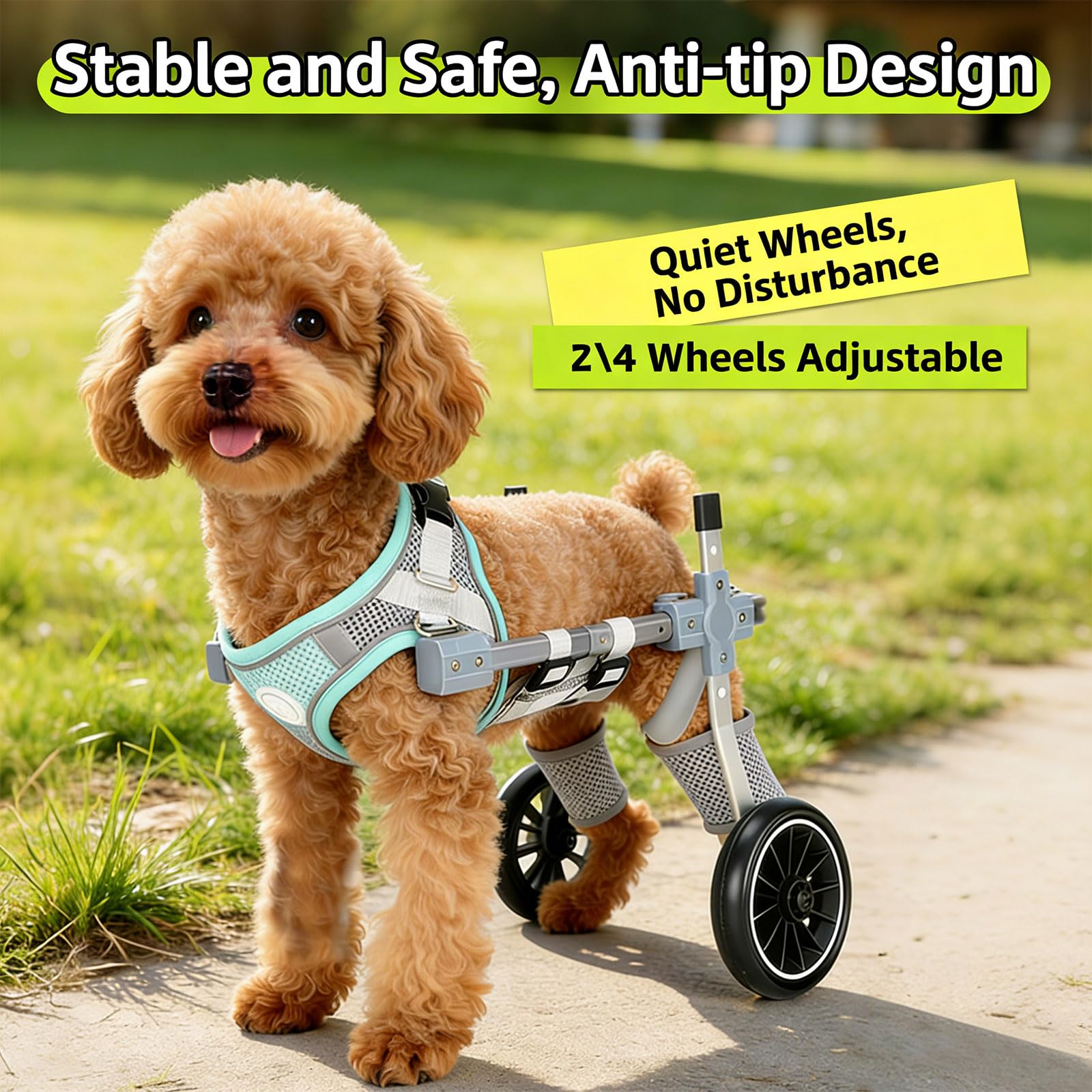 Ayudante de aleación de metal para animales, ayuda a las patas traseras, bueno para actividades en interiores y exteriores, ayuda portátil para la movilidad de mascotas