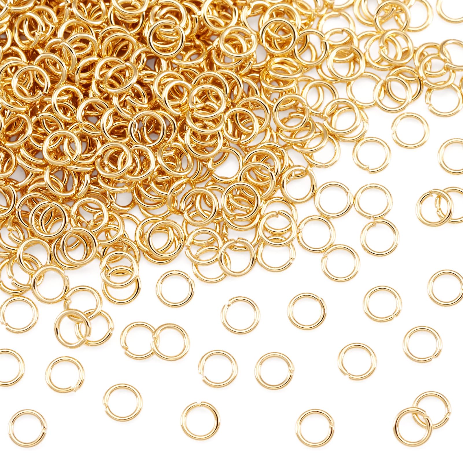 1400Pcs 18K Gold Filled Open Jump Rings 24 Gauge Brass Jump Rings for Keychains Chainmail Jewelry O Ring Connector Ring for Necklace Repair Permanent Jewelry Findings