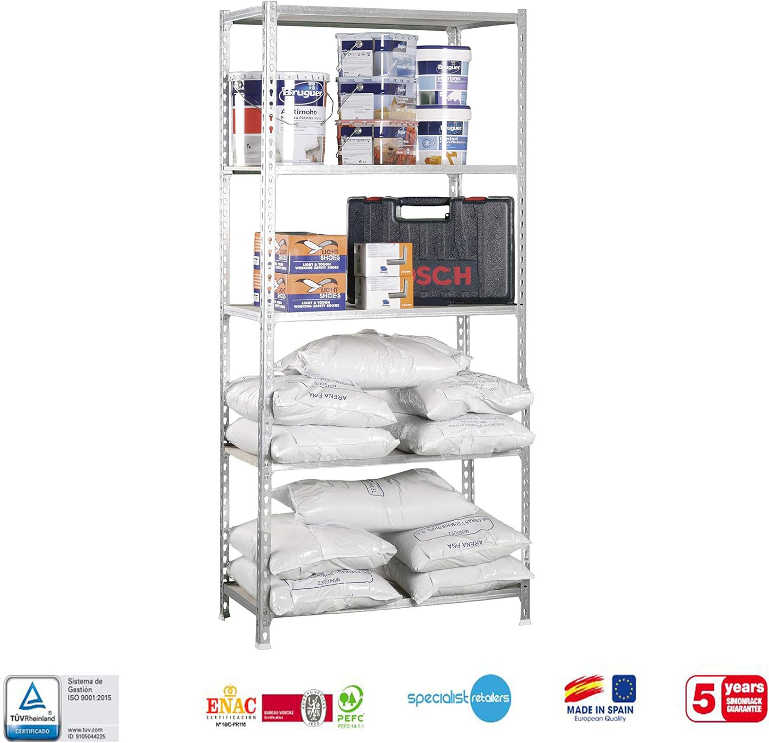 Top Rated Simonrack 5/400 Maderclick Kit Plus Shelf, Galvanized/Wood