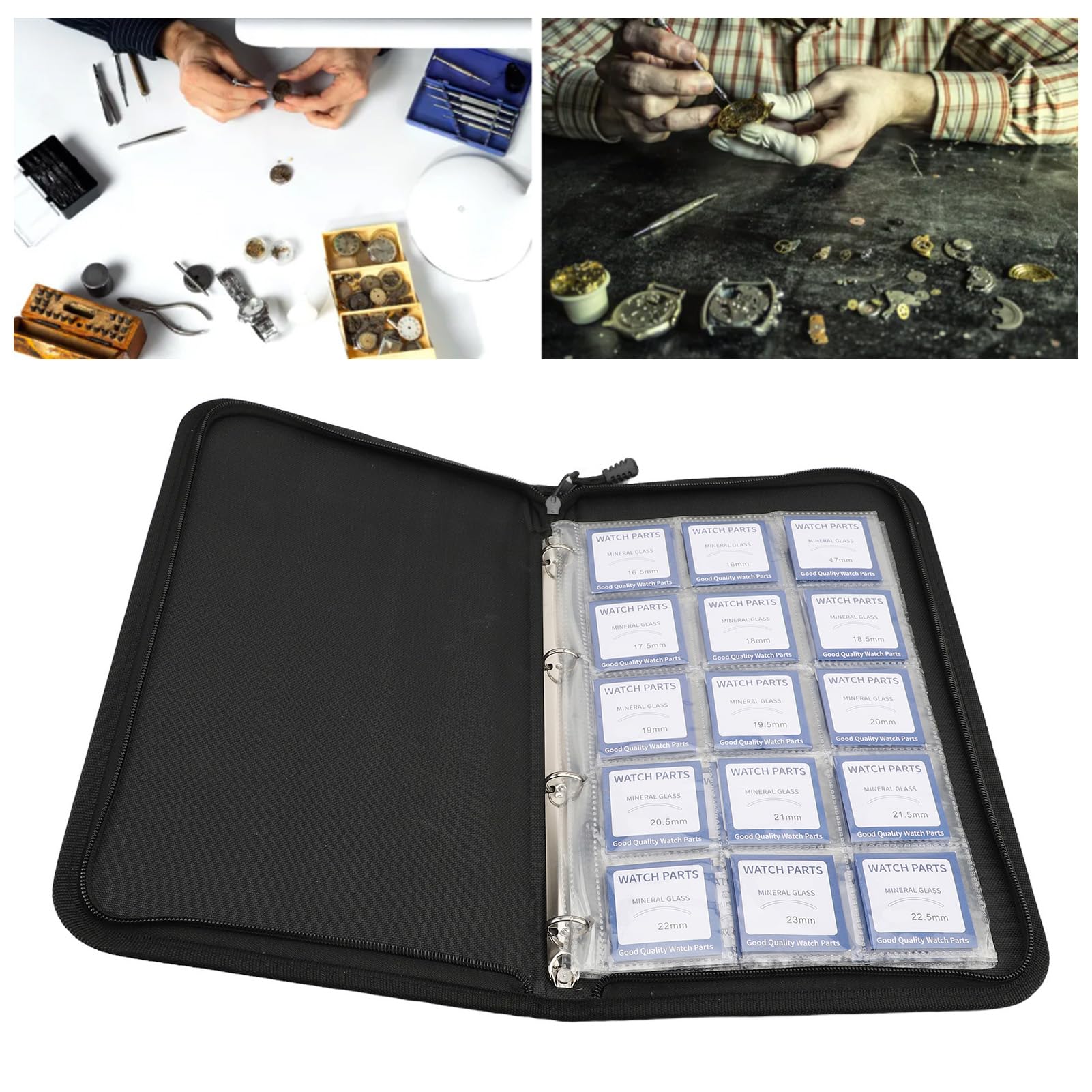Annadue Doppeltes Uhrglas, Mineralglas Ersatzglas, 59 Stück, 16-45mm, für